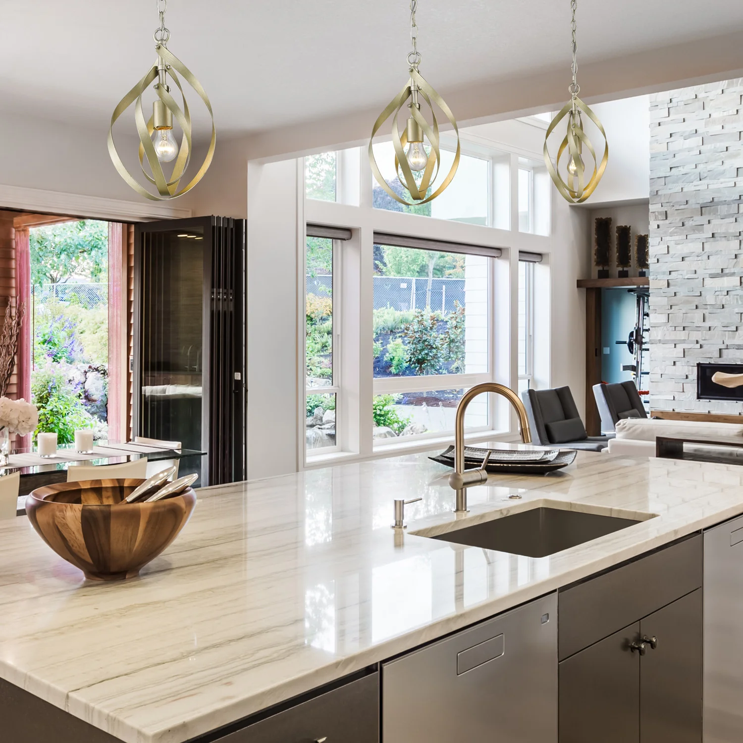 Nicolette 1-light Pendant in White Gold - Image 5