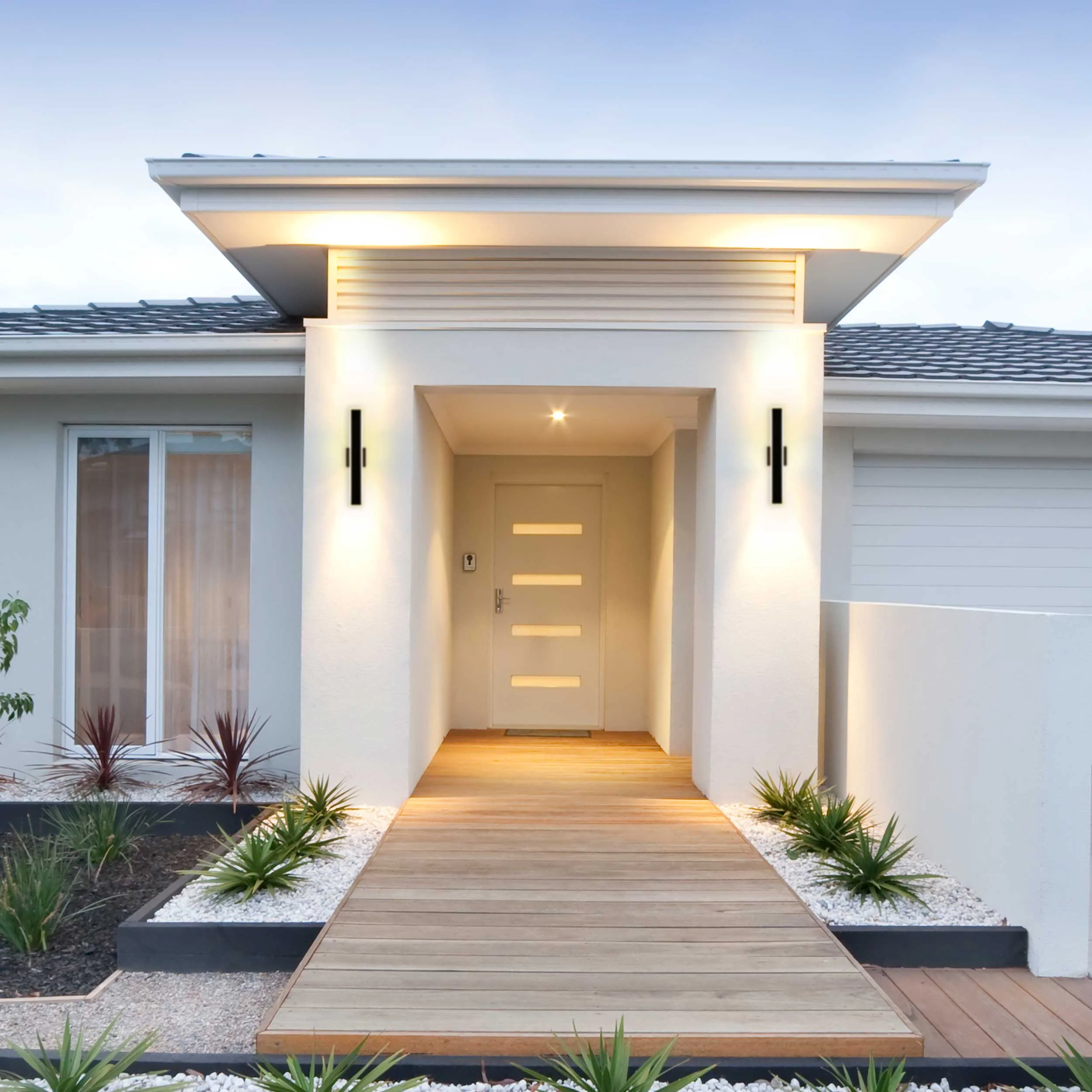 Obsidian Integrated LED 24in Outdoor Wall in Sand Black - Image 11