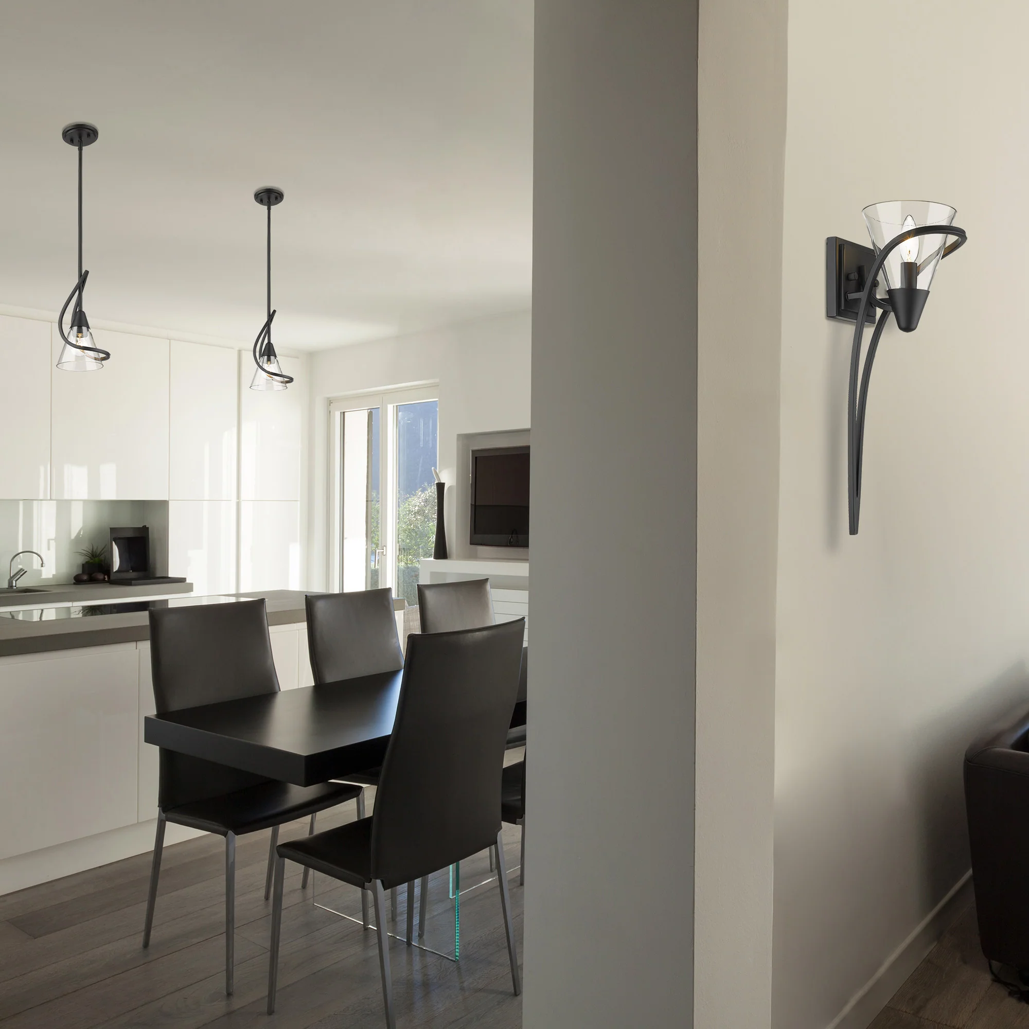 Olympia 1-light Wall Sconce in Matte Black - Image 6
