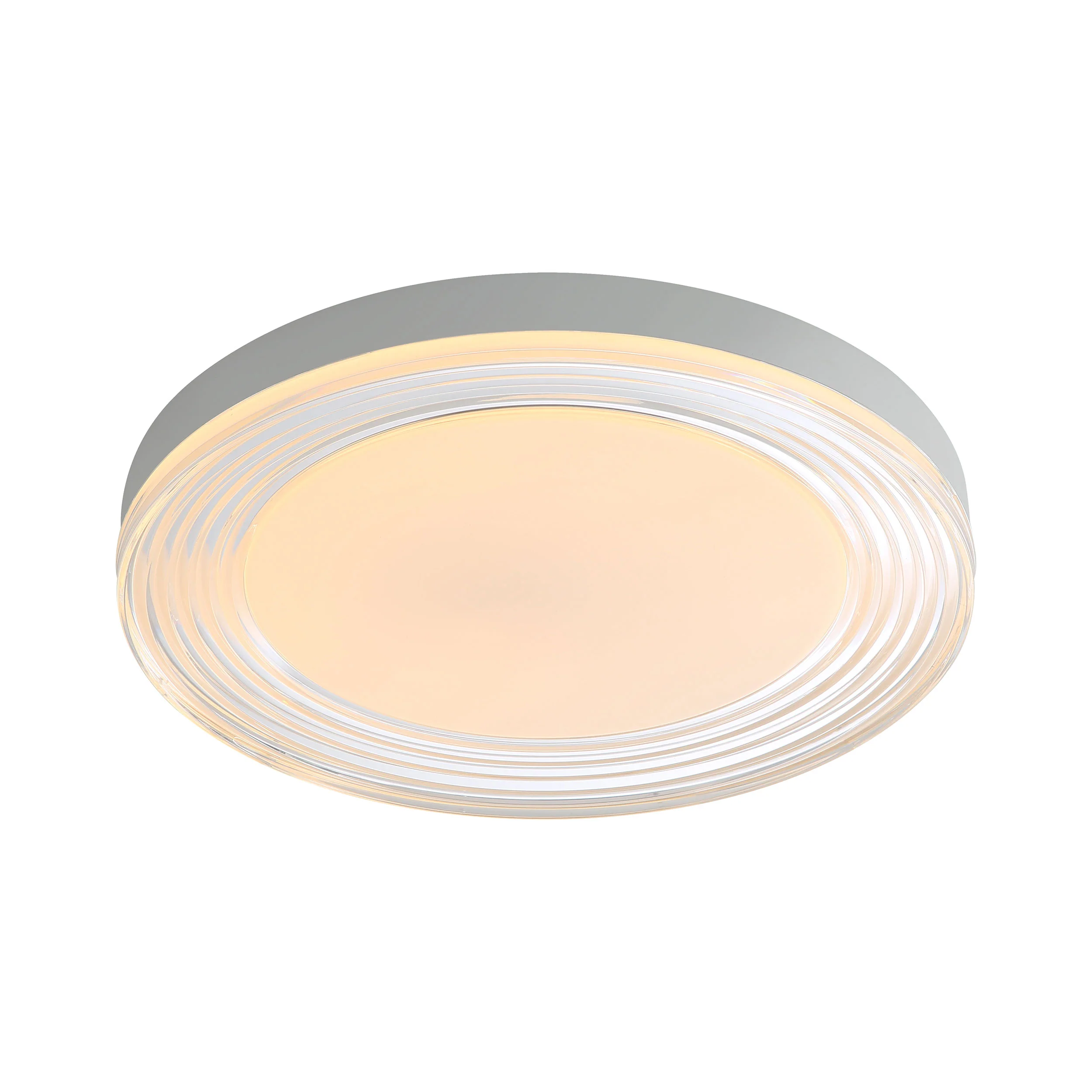 Ondulada Integrated LED 20in Flush Mount in Sand White and Clear Glass