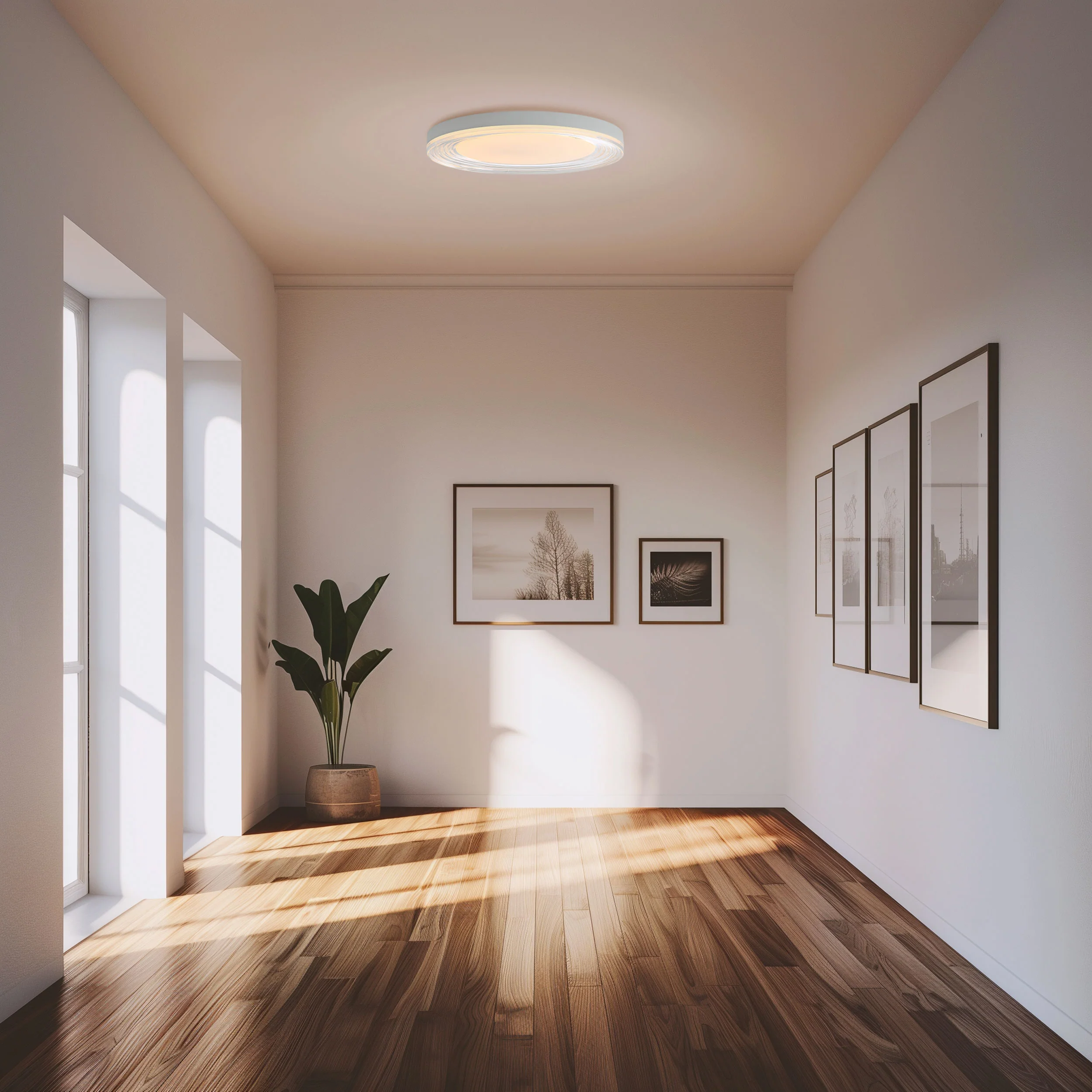 Ondulada Integrated LED 20in Flush Mount in Sand White and Clear Glass - Image 7