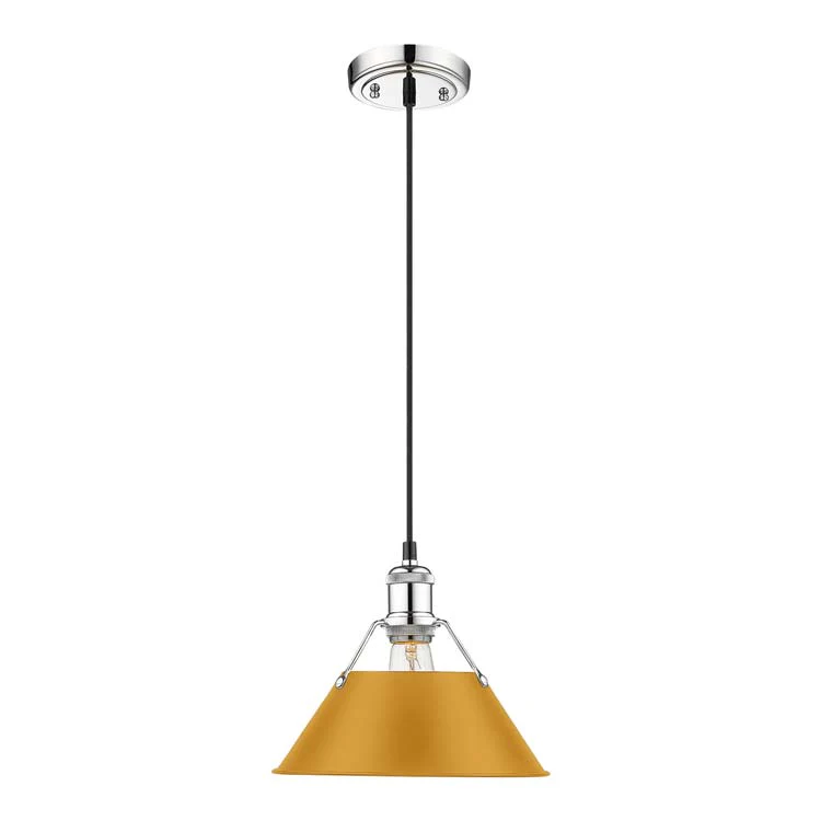 Orwell 1-light 10in Pendant in Chrome and Auric Yellow shade - Image 2