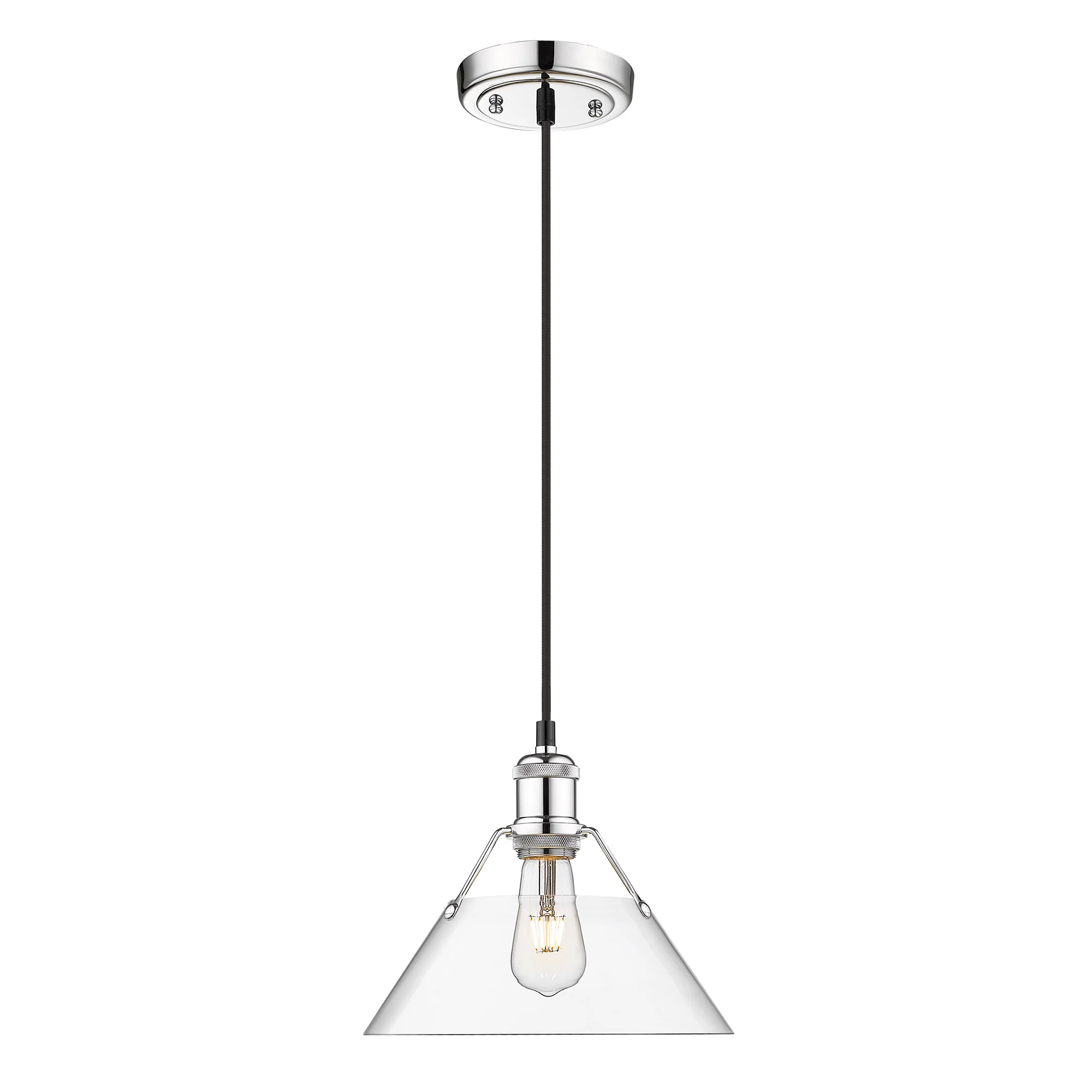 Orwell 1-light 10in Pendant in Chrome and Clear Glass - Image 2