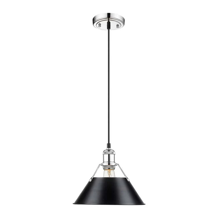 Orwell 1-light 10in Pendant in Chrome and Matte Black shade - Image 2
