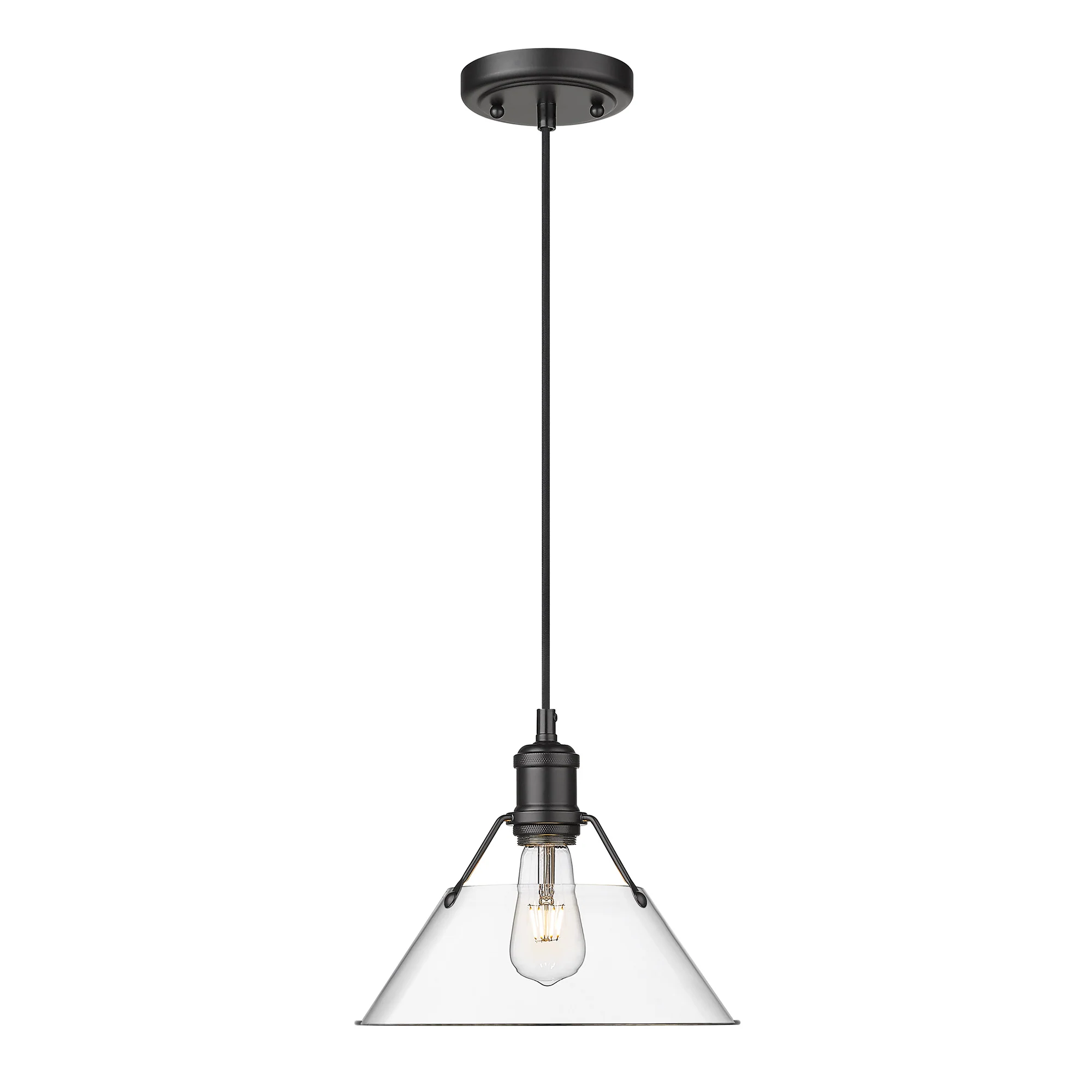 Orwell 1-light 10in Pendant in Matte Black and Clear Glass - Image 2