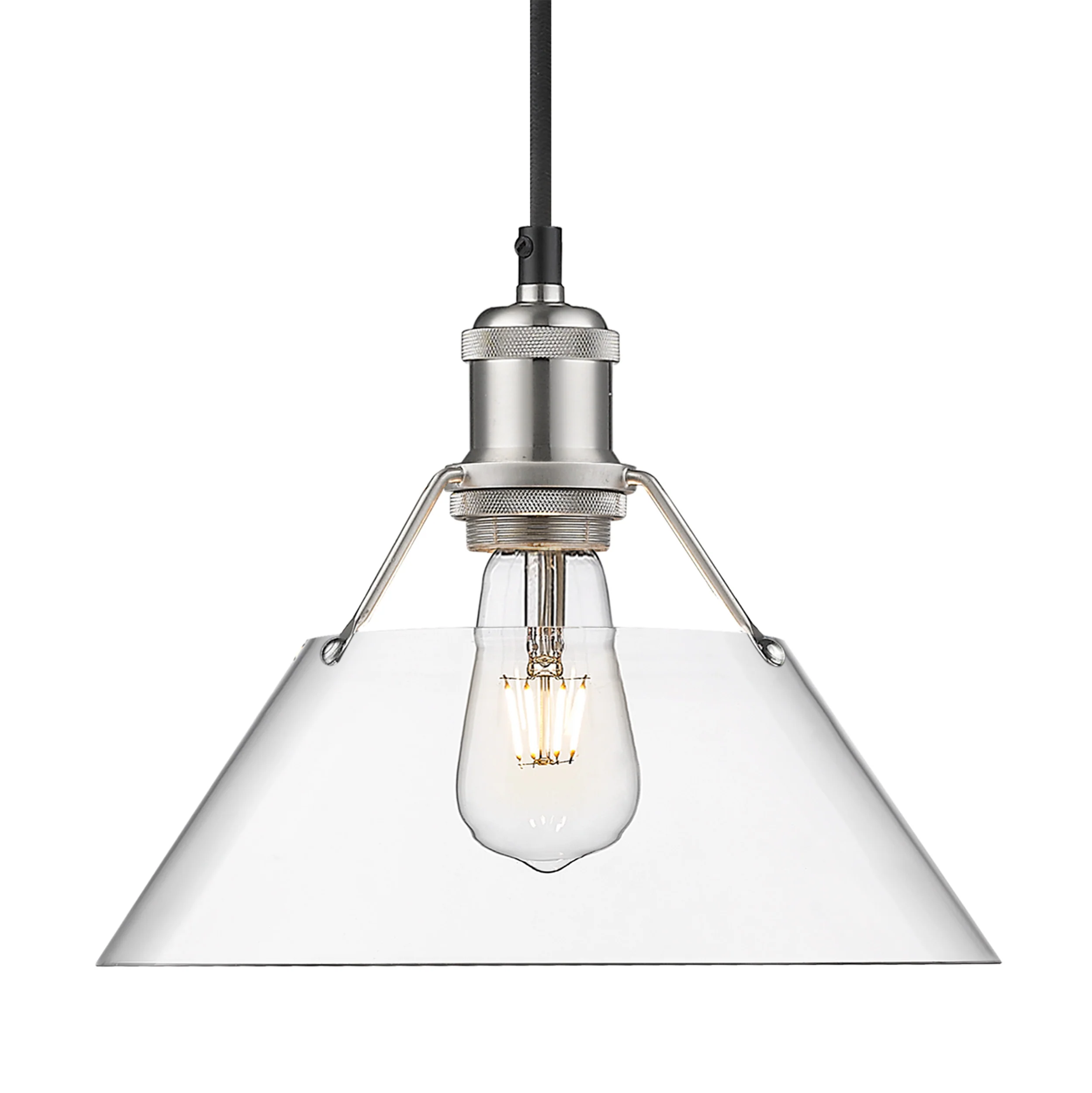 Orwell 1-light 10in Pendant in Pewter and Clear Glass