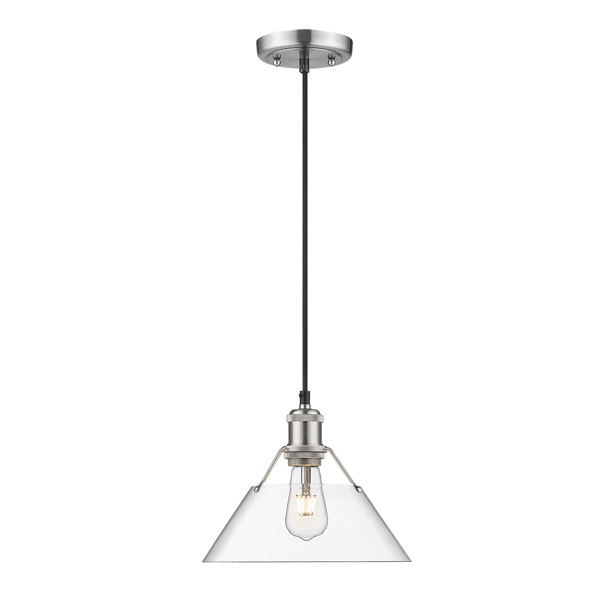 Orwell 1-light 10in Pendant in Pewter and Clear Glass - Image 2