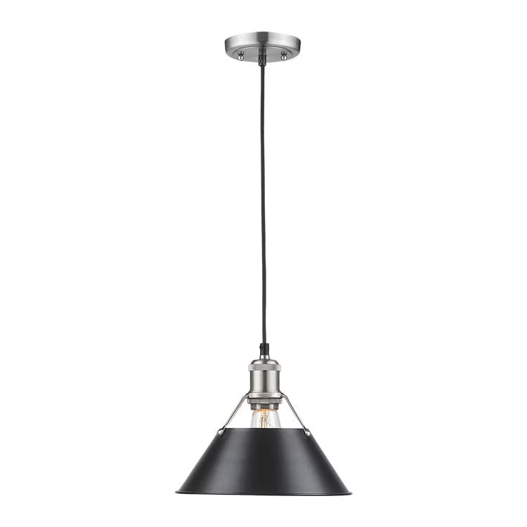 Orwell 1-light 10in Pendant in Pewter and Matte Black shade - Image 2