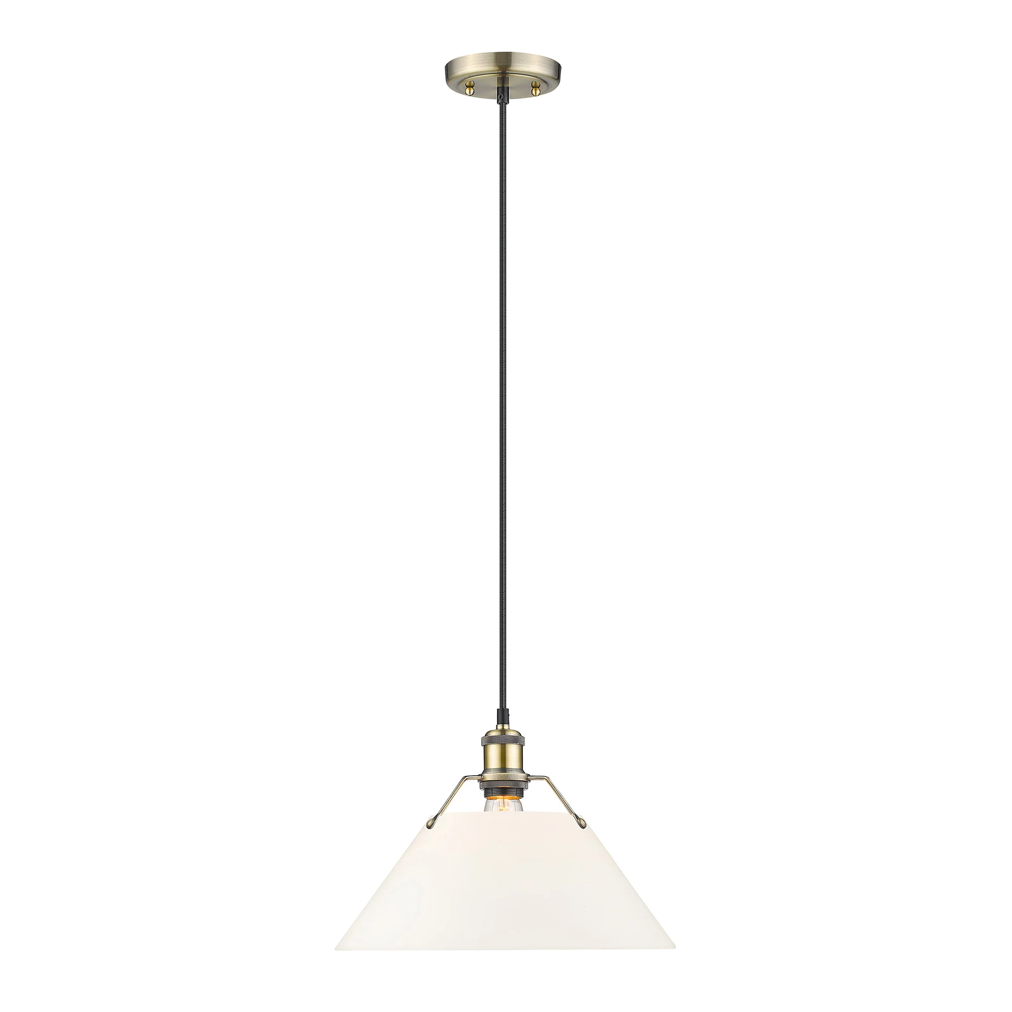 Orwell 1-light 14in Pendant in Aged Brass and Opal Glass - Image 2