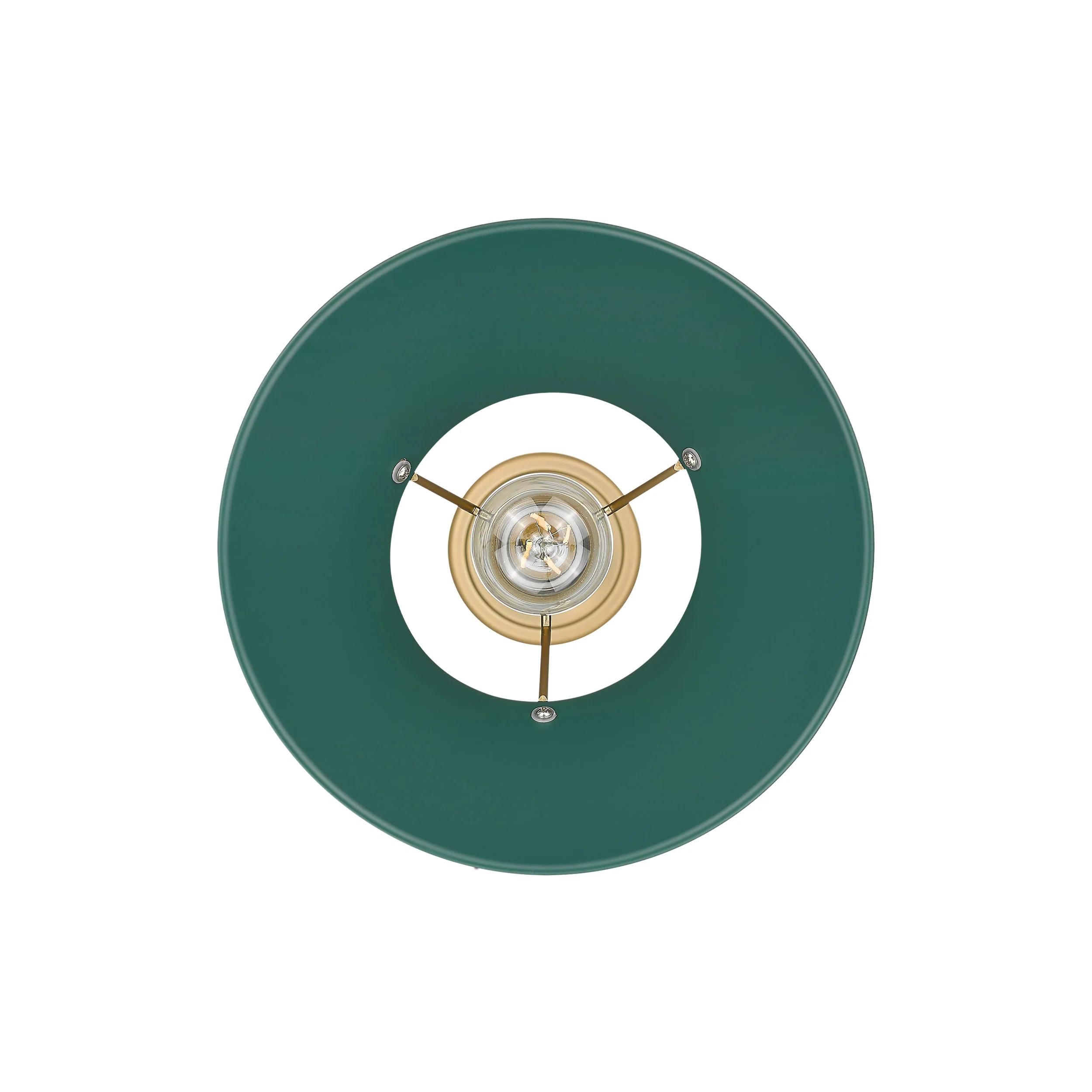 Orwell 1-light 14in Pendant in Brushed Champagne Brass and Pine Green shade - Image 4