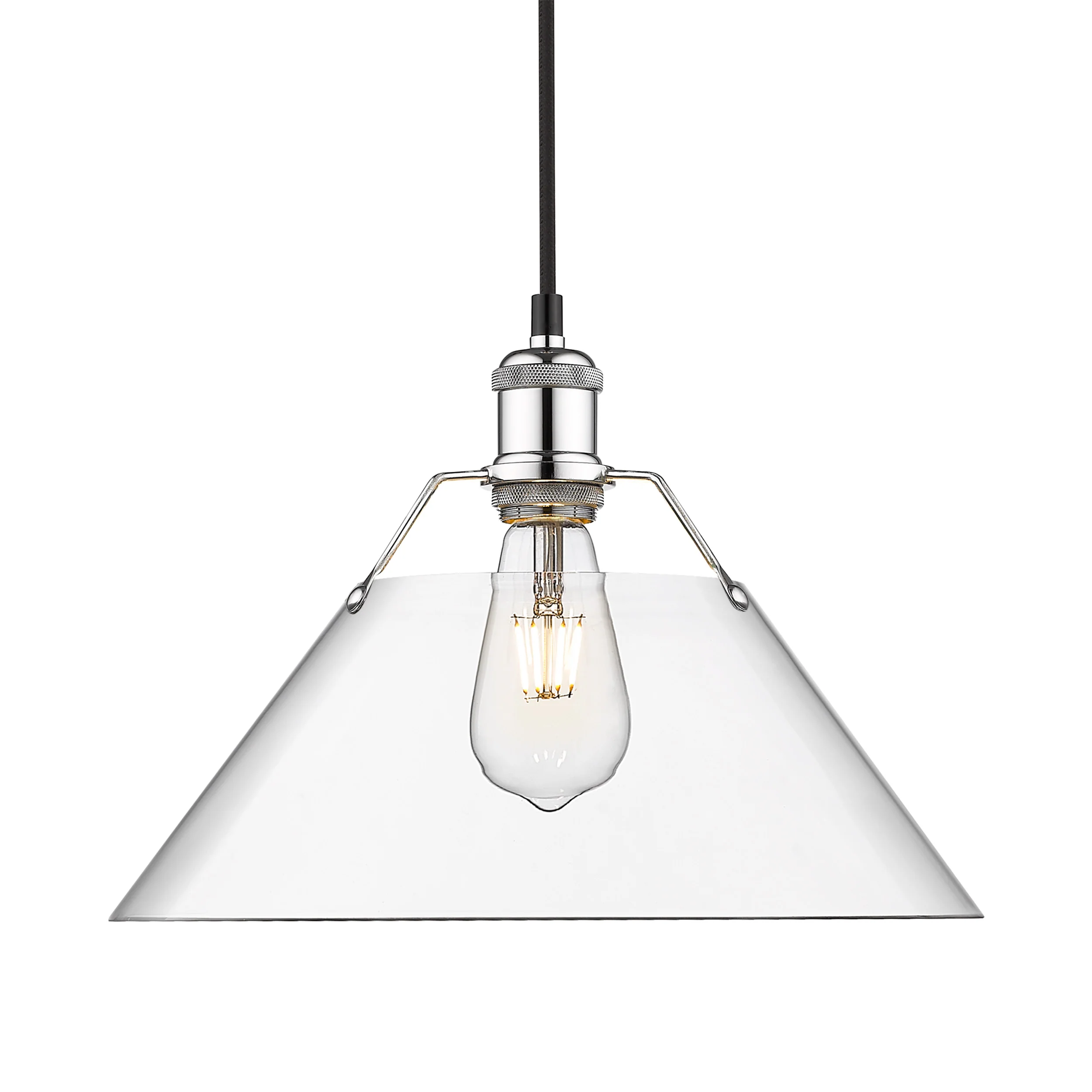 Orwell 1-light 14in Pendant in Chrome and Clear Glass