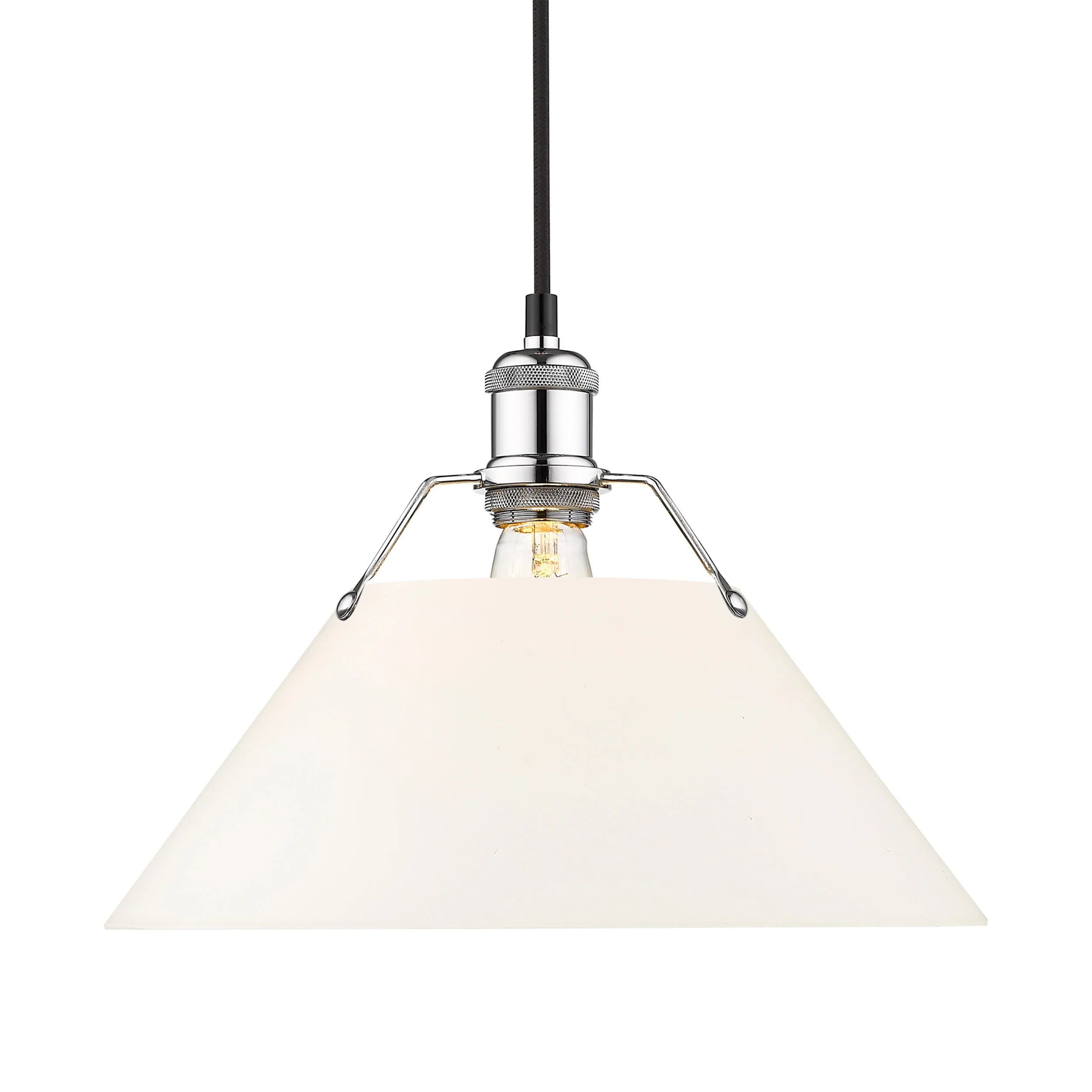 Orwell 1-light 14in Pendant in Chrome and Opal Glass