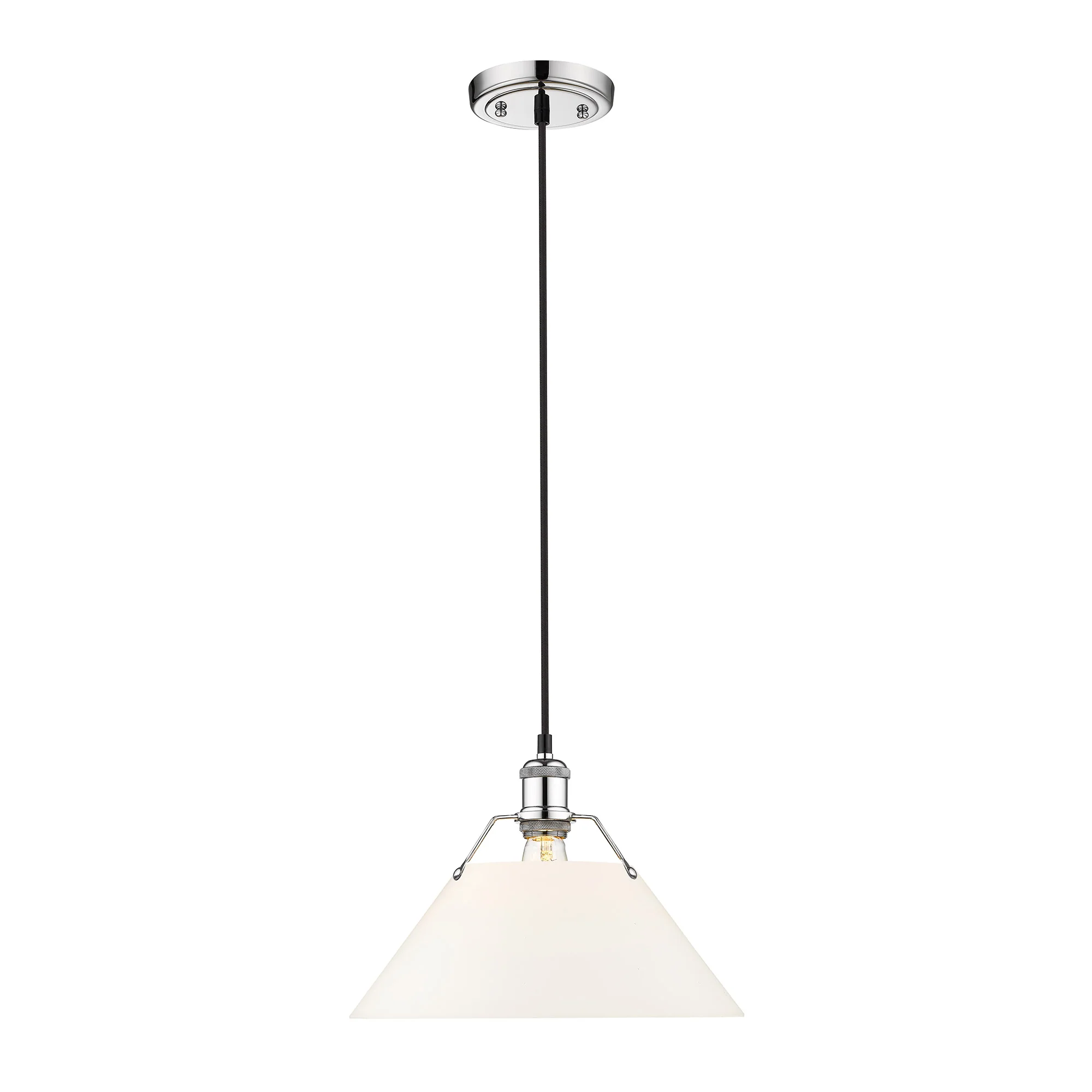 Orwell 1-light 14in Pendant in Chrome and Opal Glass - Image 2