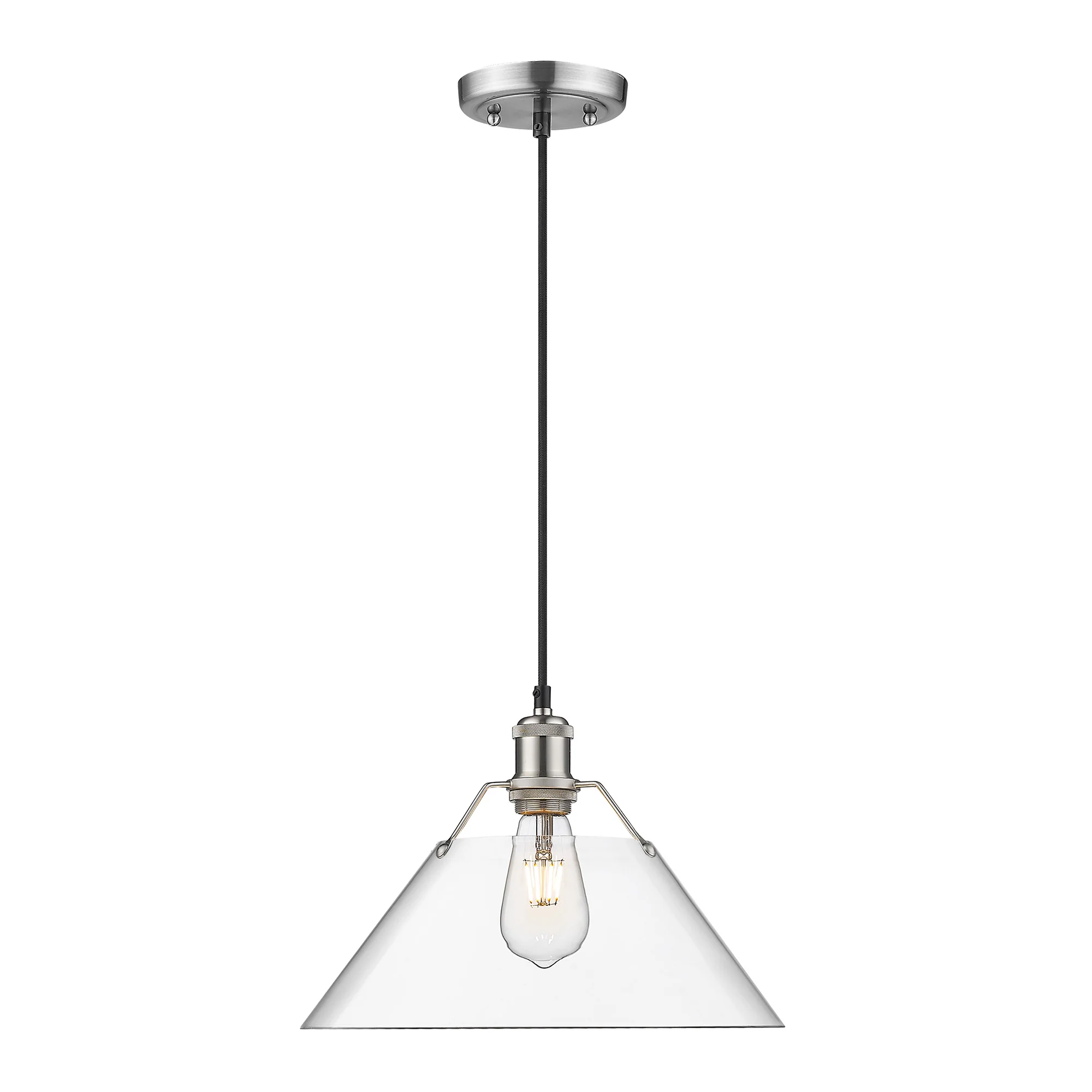 Orwell 1-light 14in Pendant in Pewter and Clear Glass - Image 2