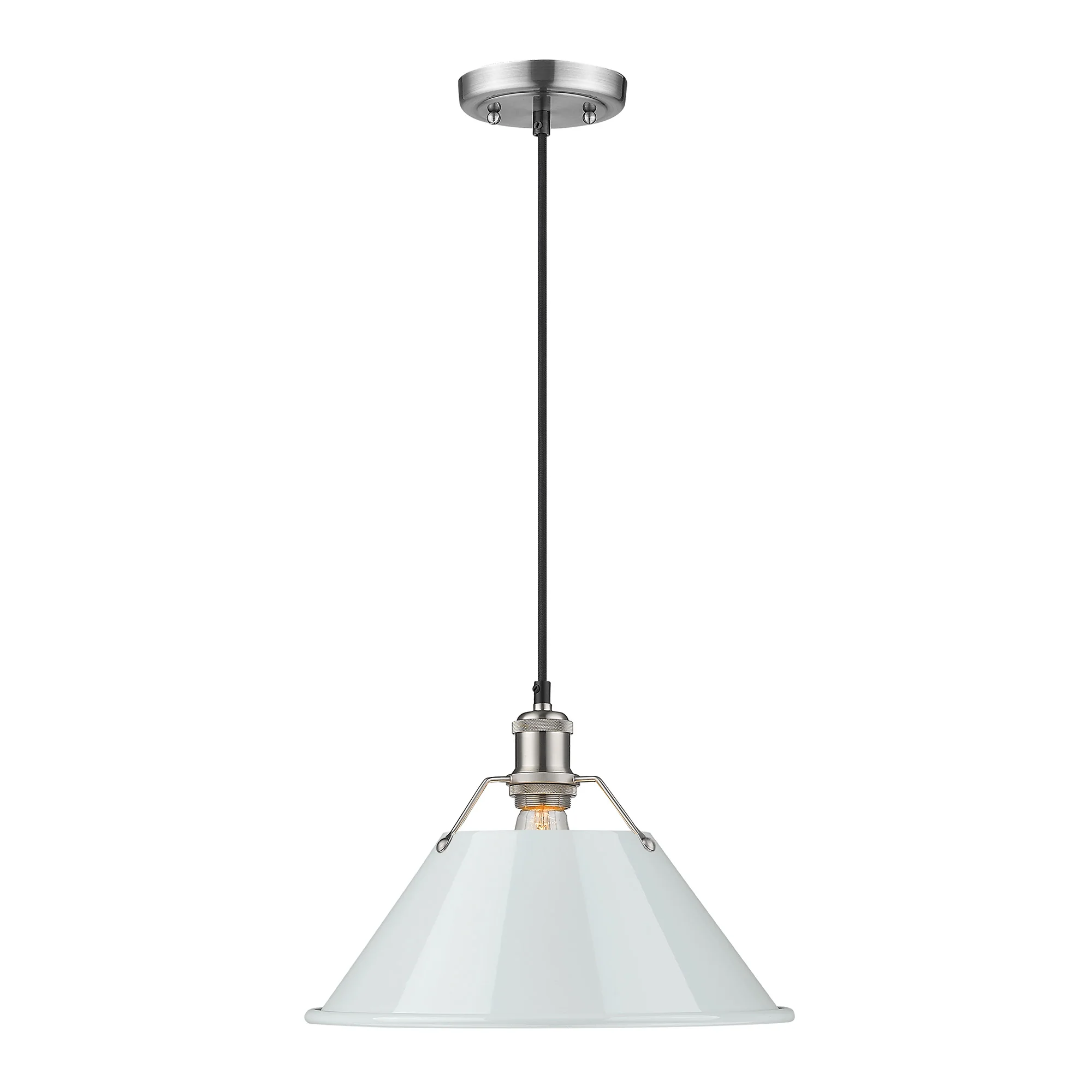 Orwell 1-light 14in Pendant in Pewter and Dusky Blue shade - Image 2