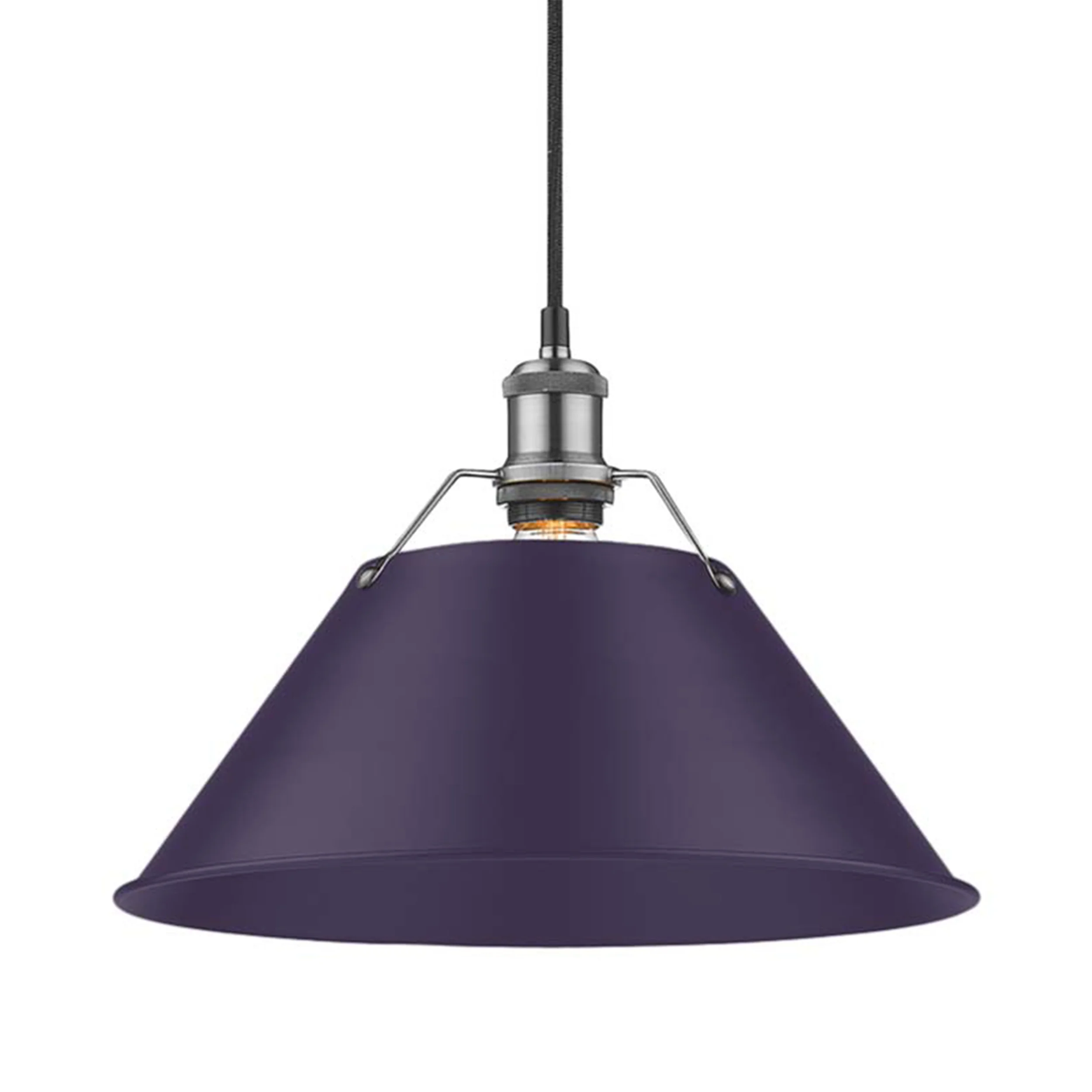 Orwell 1-light 14in Pendant in Pewter and Exotic Purple shade