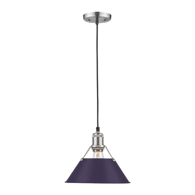 Orwell 1-light 14in Pendant in Pewter and Exotic Purple shade - Image 2