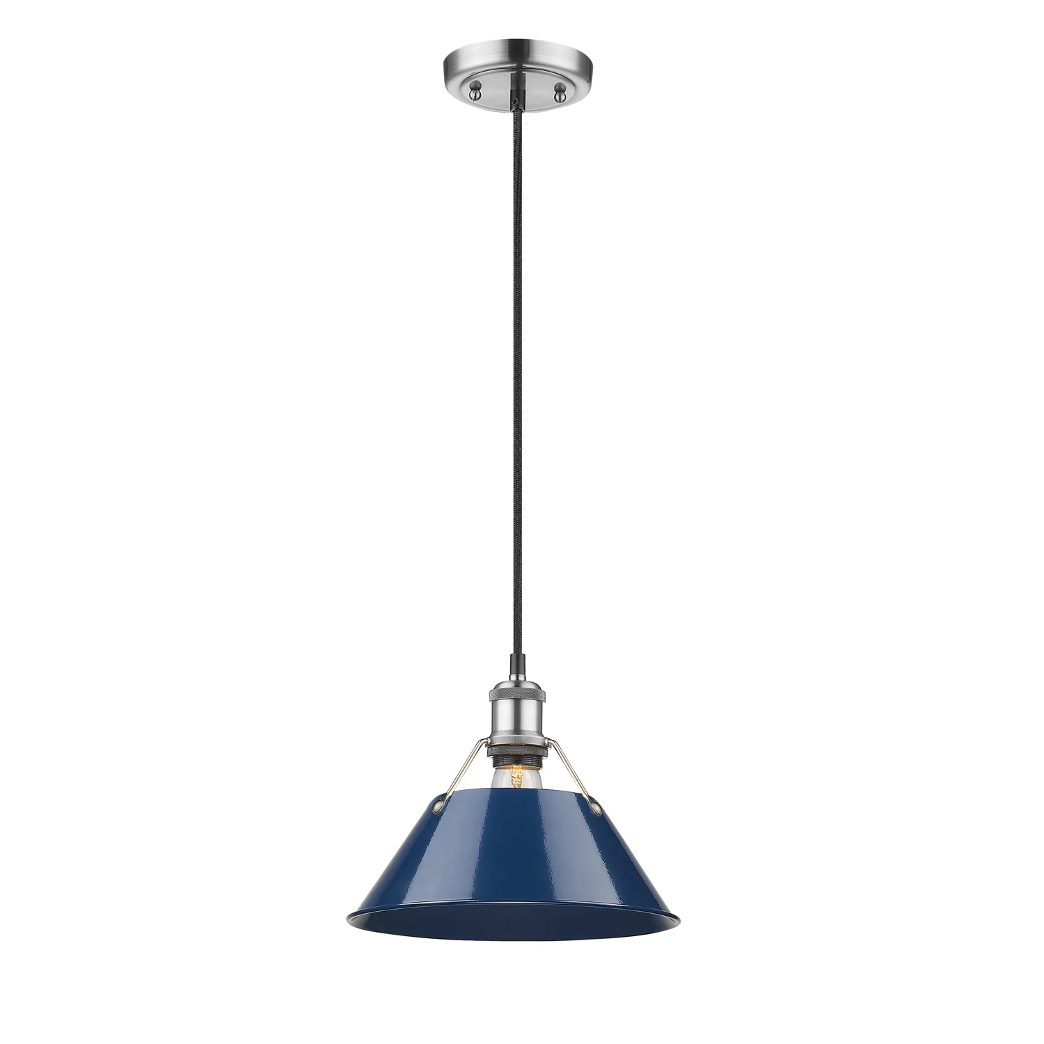 Orwell 1-light 14in Pendant in Pewter and Navy Blue shade - Image 2