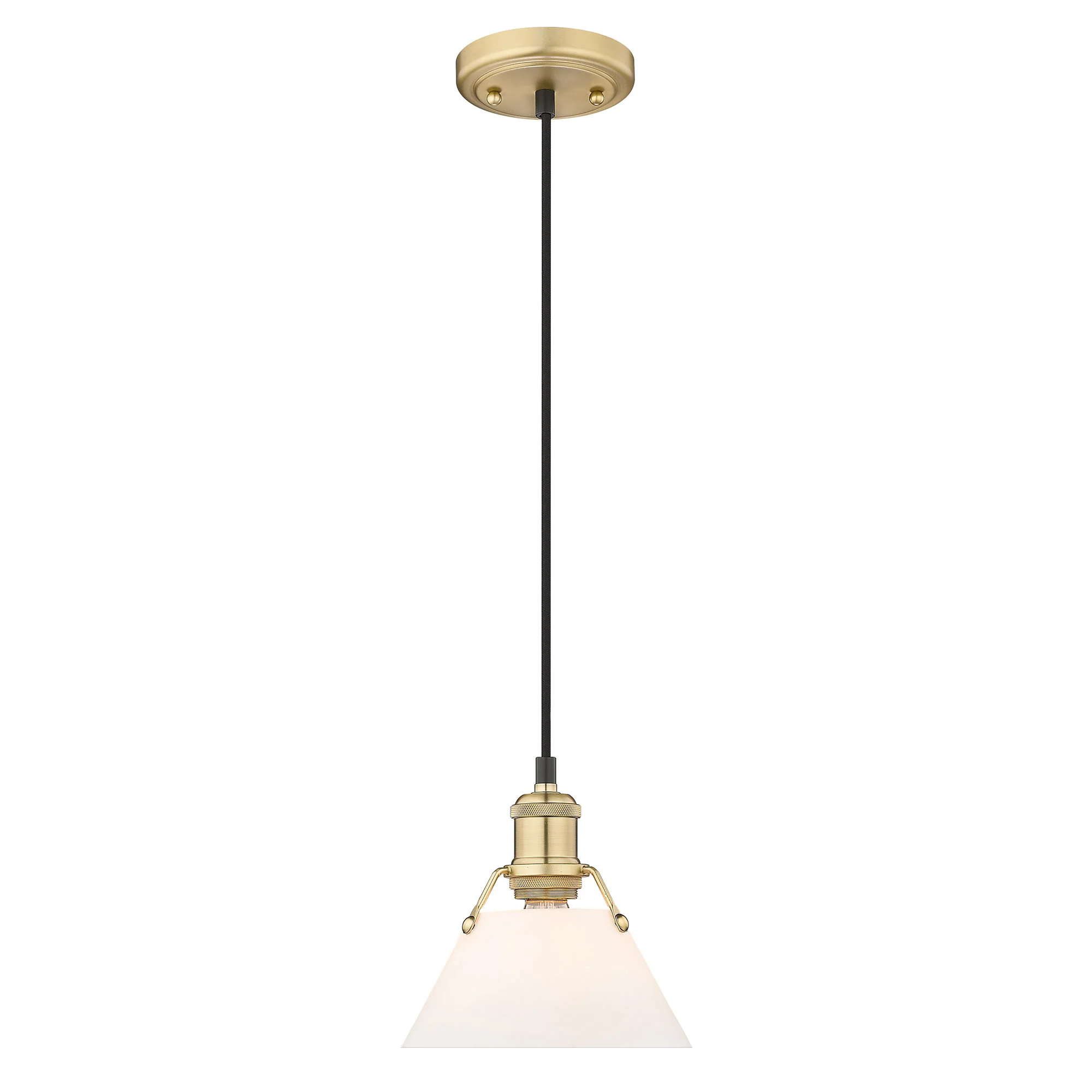 Orwell 1-light 8in Pendant in Brushed Champagne Brass and Opal Glass - Image 2