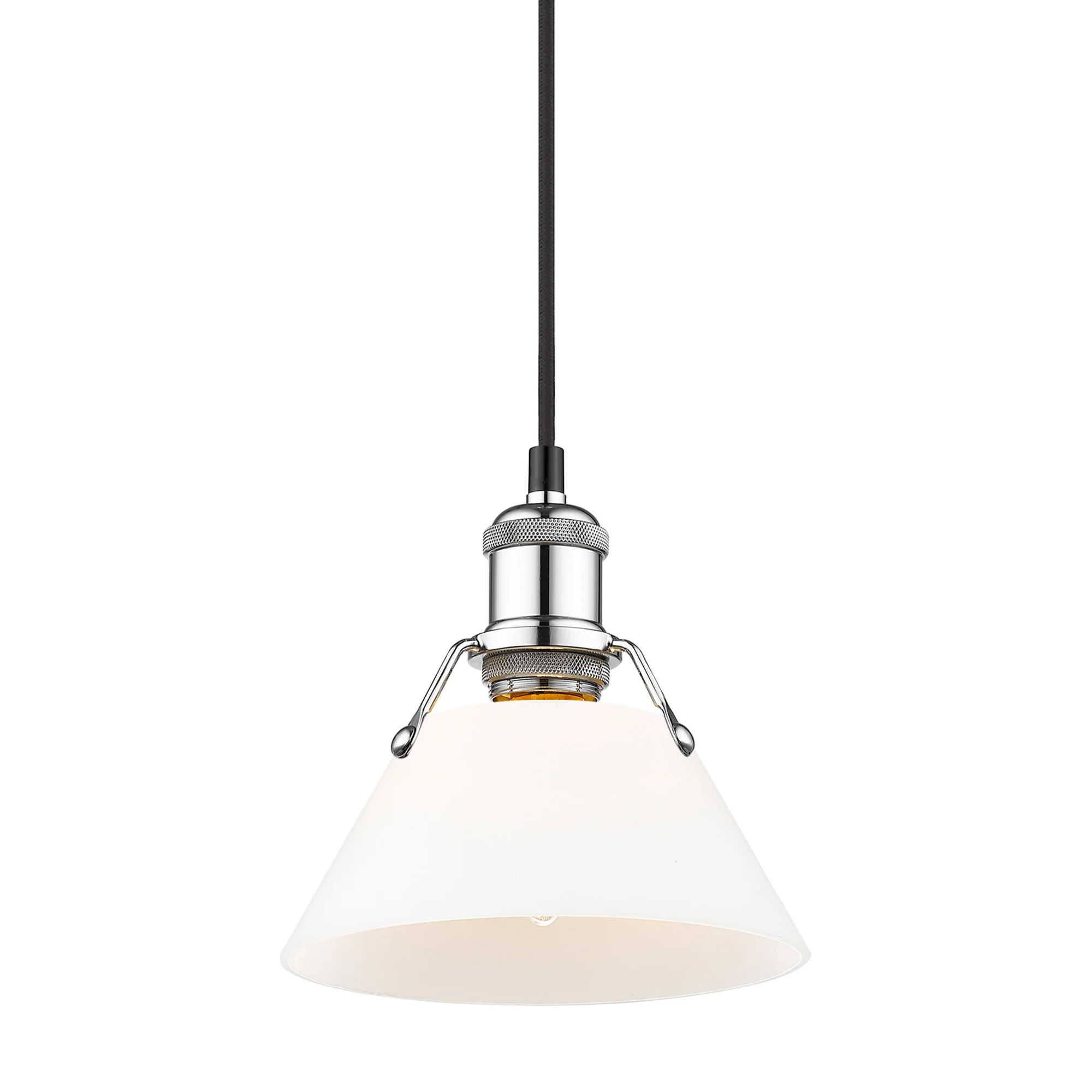 Orwell 1-light 8in Pendant in Chrome and Opal Glass - Image 3