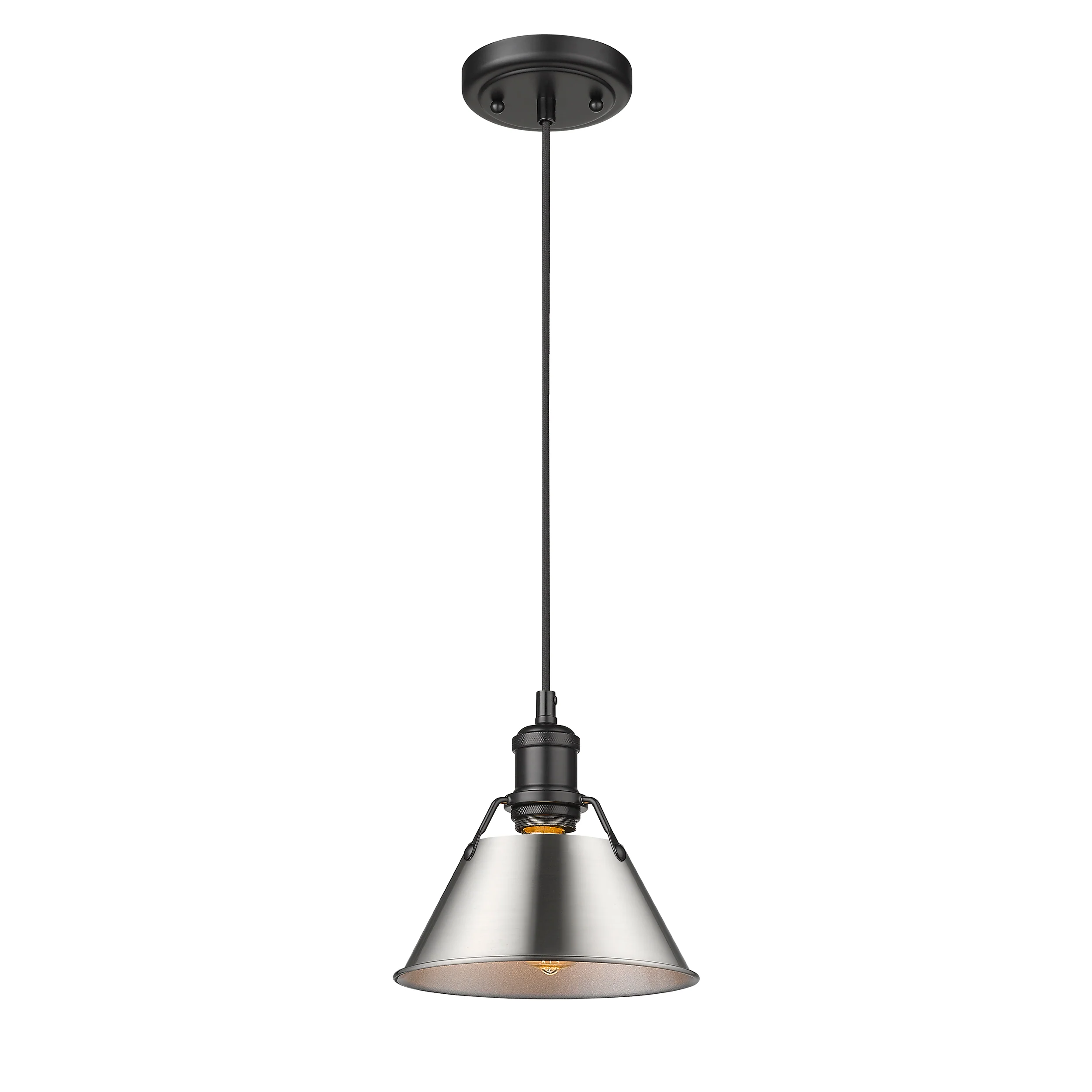 Orwell 1-light 8in Pendant in Matte Black and Pewter shade - Image 2