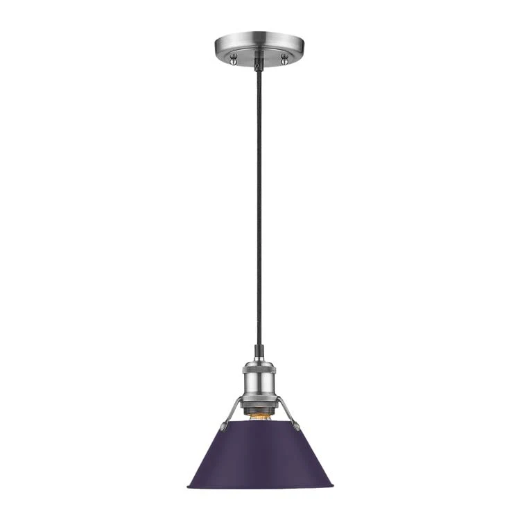 Orwell 1-light 8in Pendant in Pewter and Exotic Purple shade - Image 2