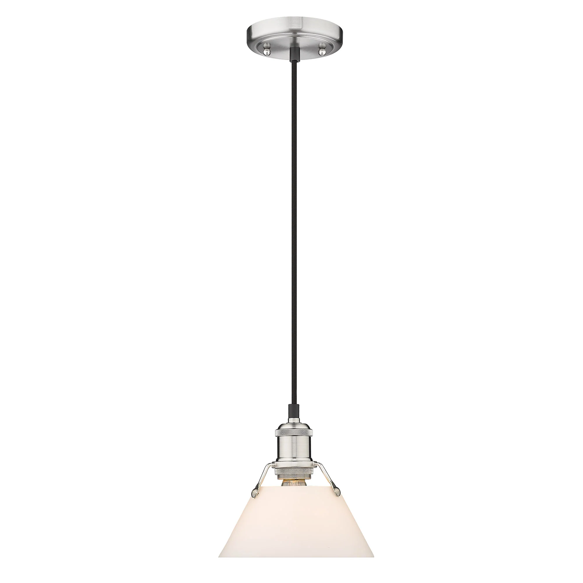 Orwell 1-light 8in Pendant in Pewter and Opal Glass - Image 2