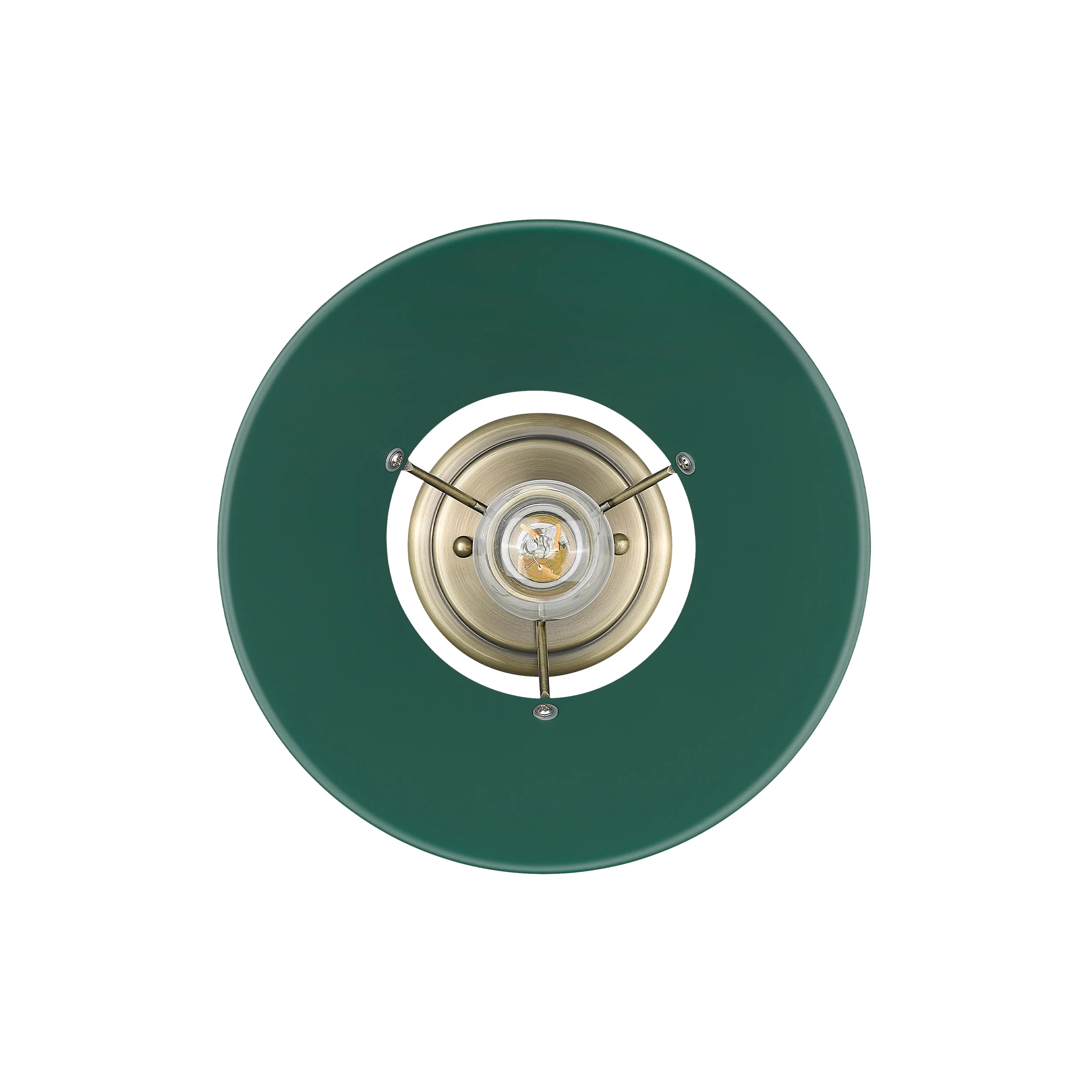 Orwell 1-light Flush Mount in Aged Brass and Pine Green shade - Image 3