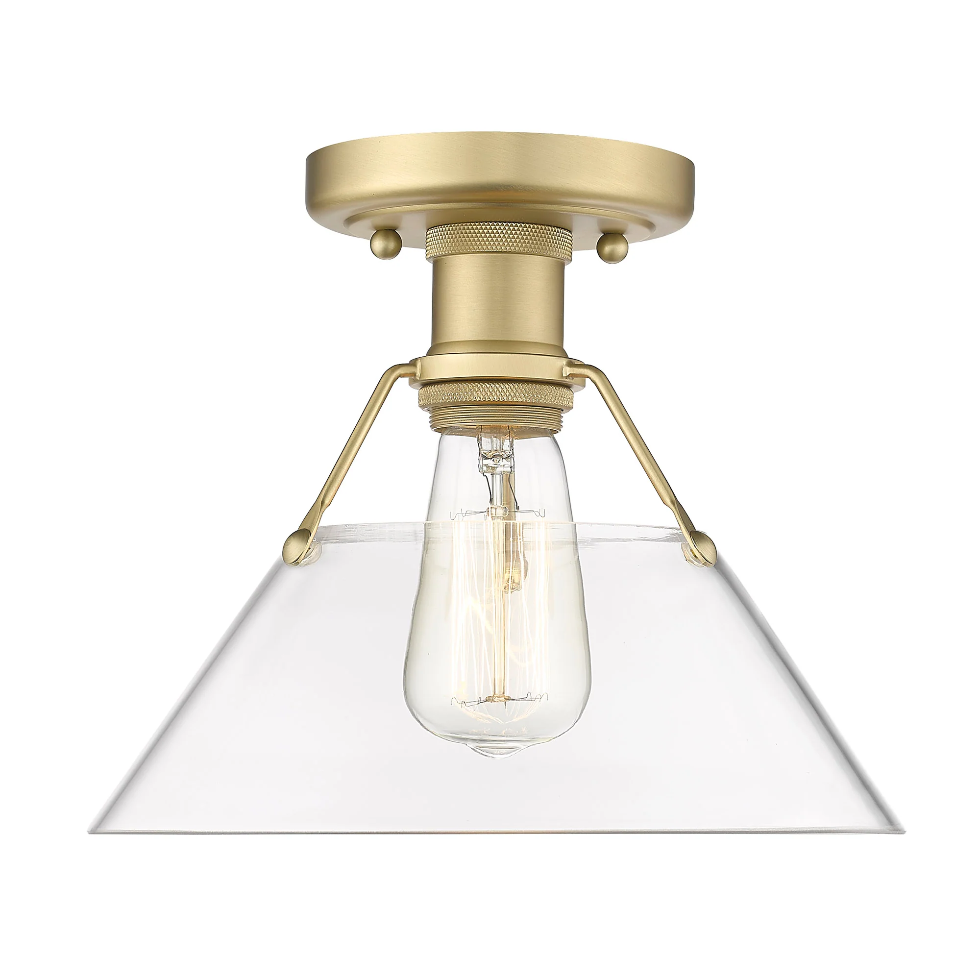 Orwell 1-light Flush Mount in Brushed Champagne Brass and Clear Glass - Image 2