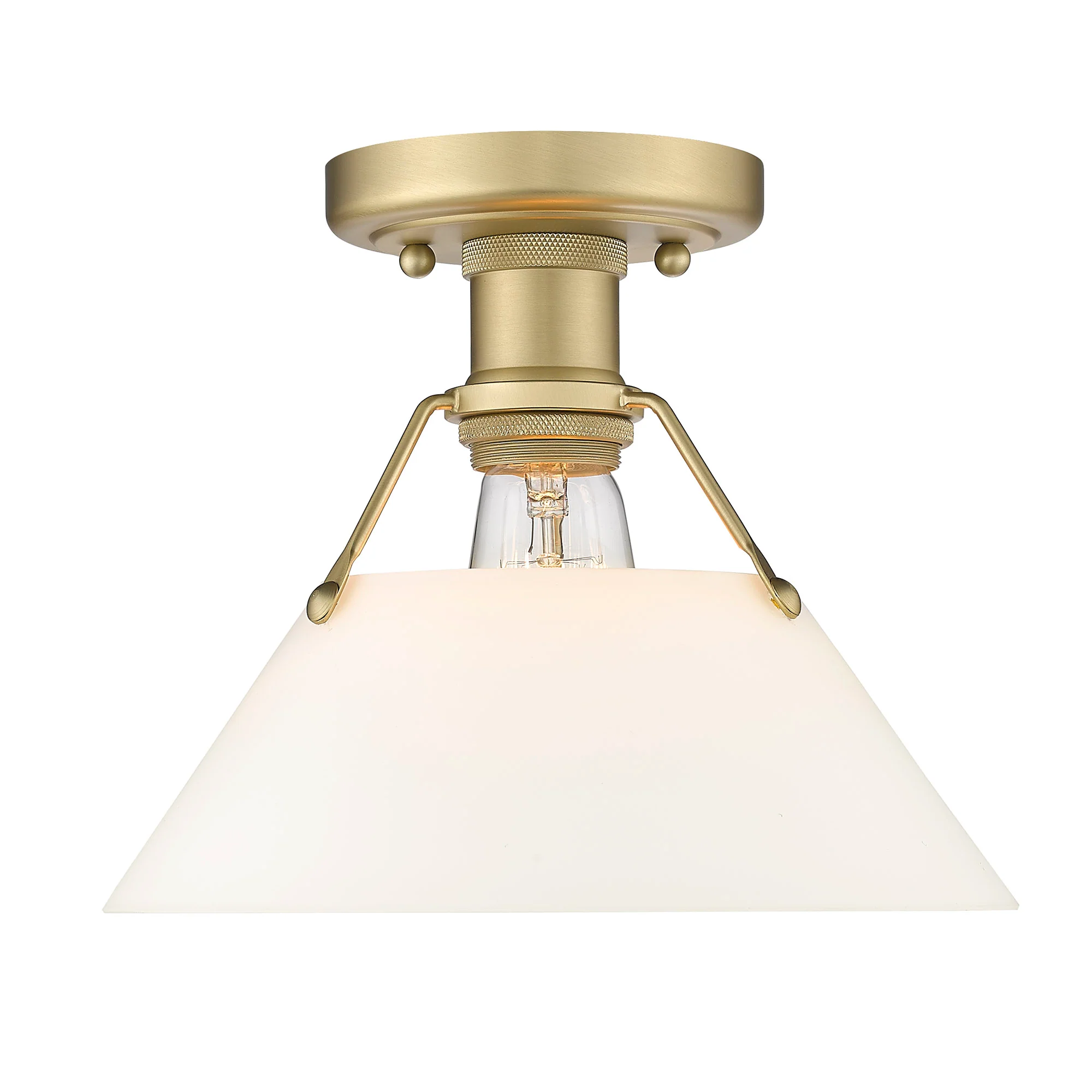 Orwell 1-light Flush Mount in Brushed Champagne Brass and Opal Glass - Image 2