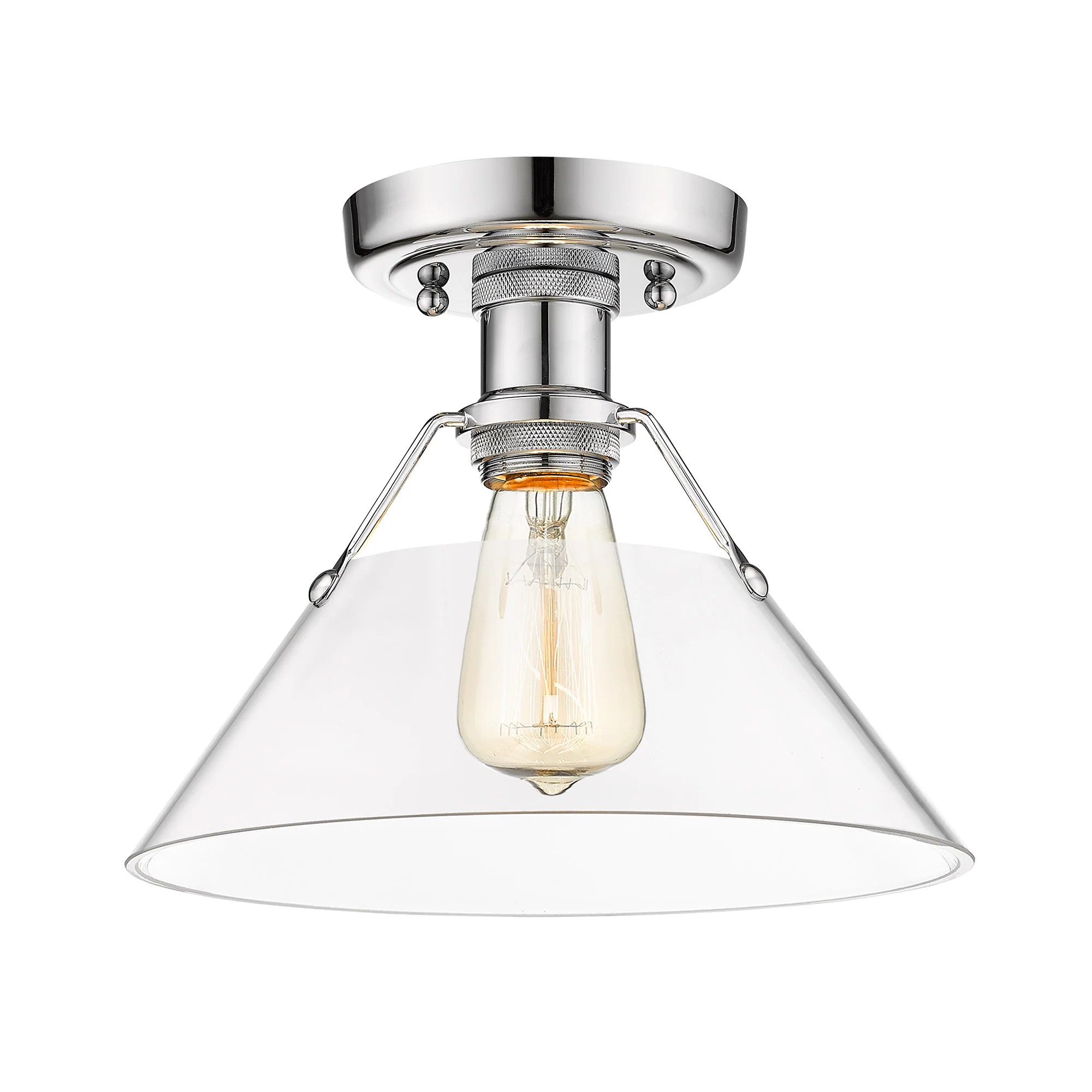 Orwell 1-light Flush Mount in Chrome and Clear Glass