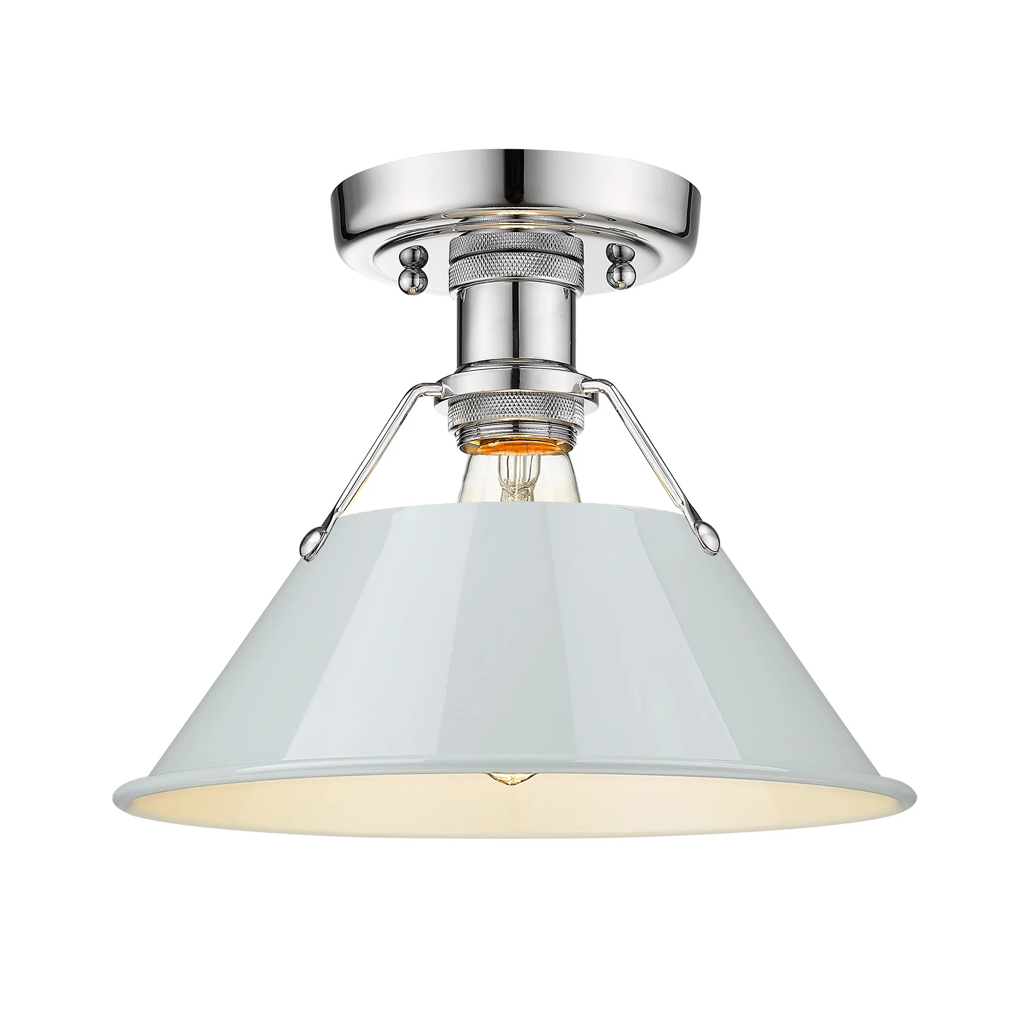 Orwell 1-light Flush Mount in Chrome and Dusky Blue shade