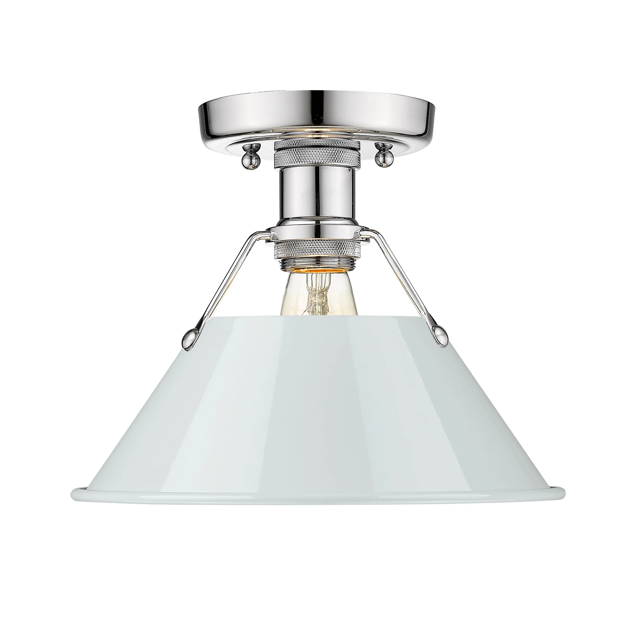 Orwell 1-light Flush Mount in Chrome and Dusky Blue shade - Image 2