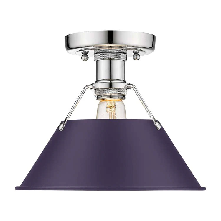 Orwell 1-light Flush Mount in Chrome and Exotic Purple shade - Image 2