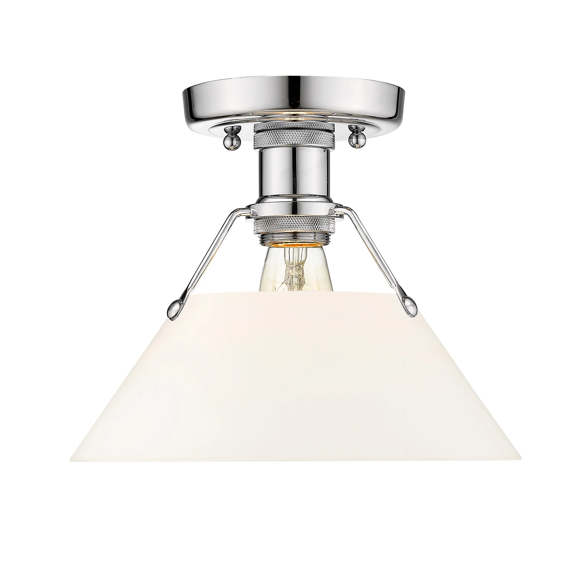Orwell 1-light Flush Mount in Chrome and Opal Glass - Image 2