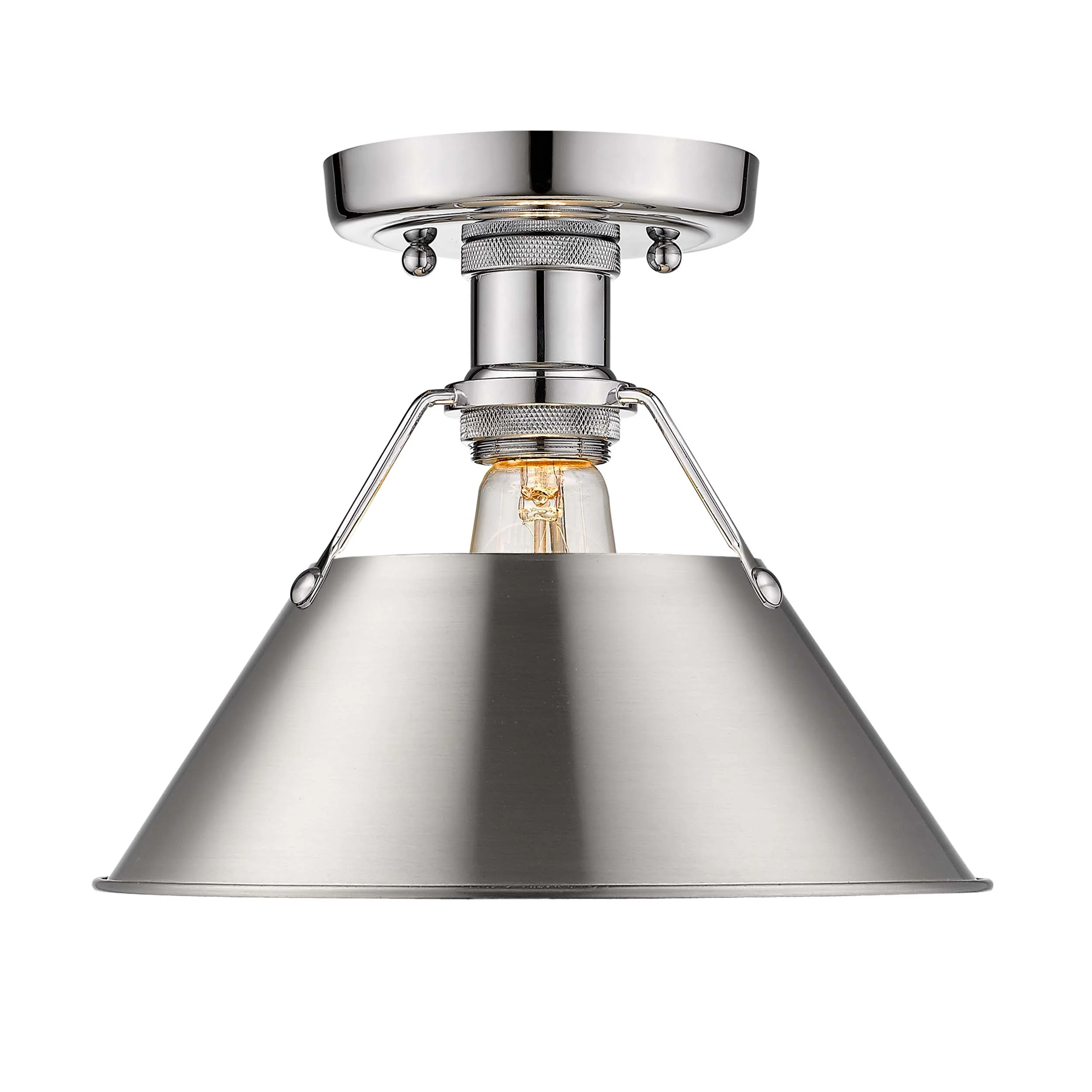 Orwell 1-light Flush Mount in Chrome and Pewter shade - Image 2