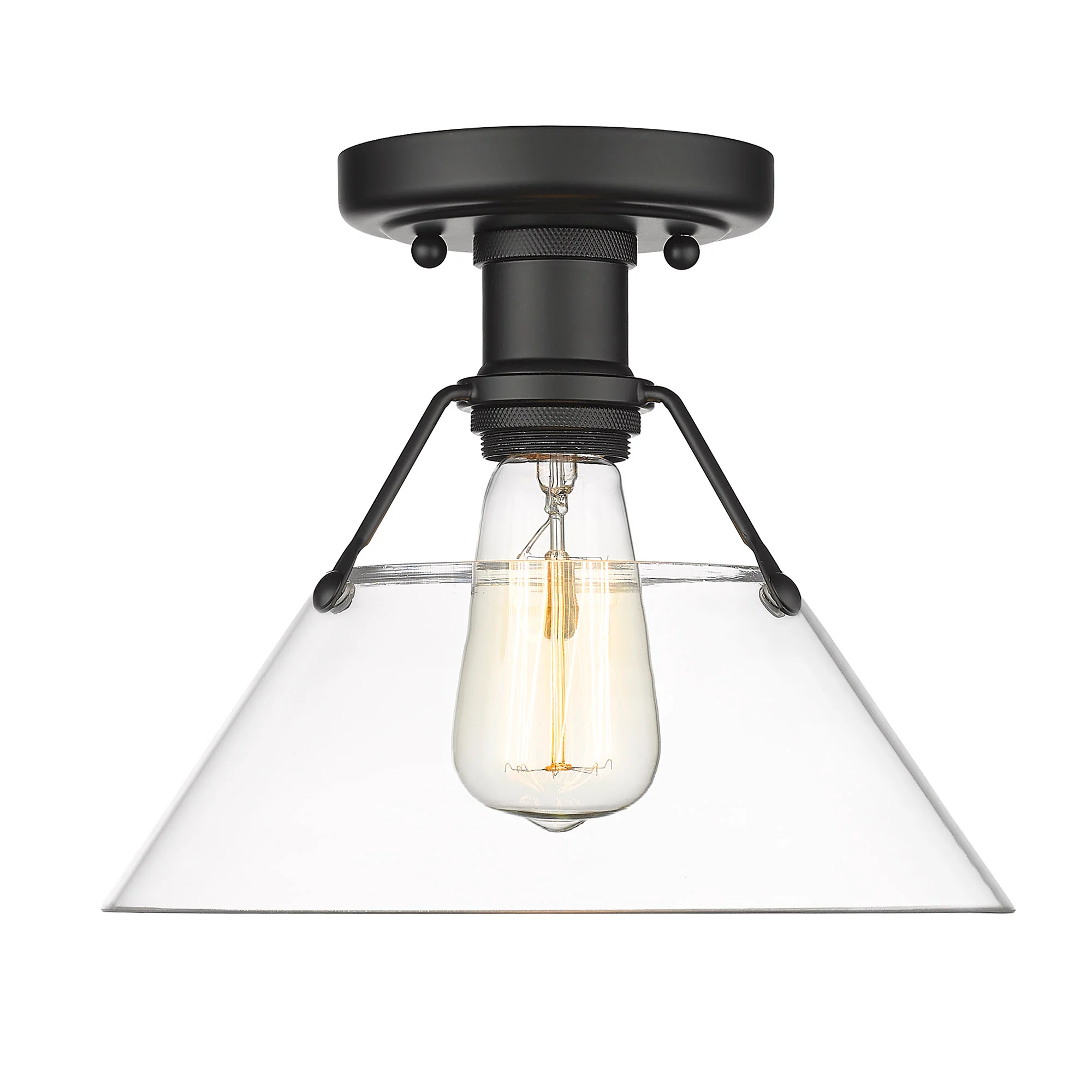 Orwell 1-light Flush Mount in Matte Black and Clear Glass - Image 2
