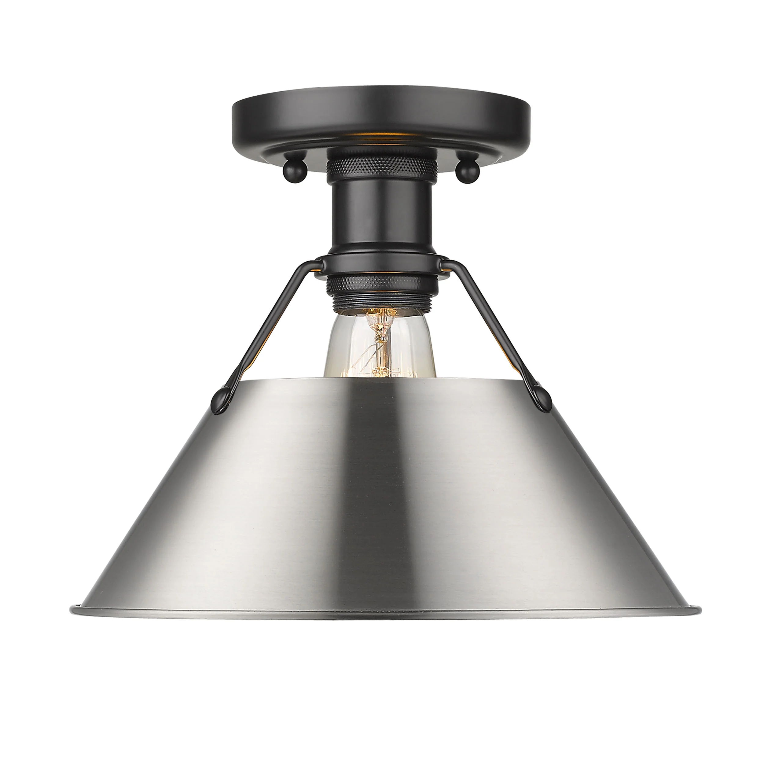 Orwell 1-light Flush Mount in Matte Black and Pewter shade - Image 2