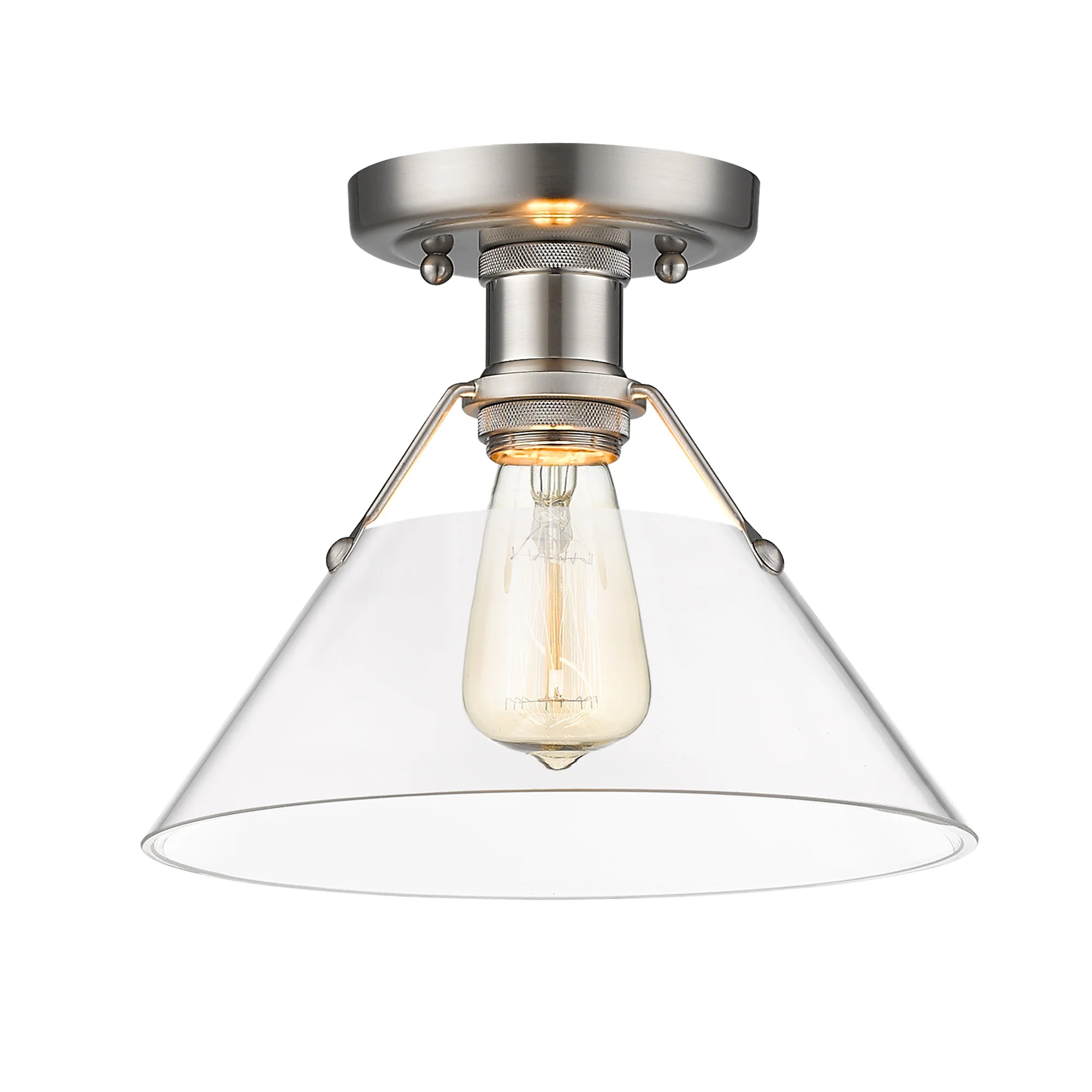 Orwell 1-light Flush Mount in Pewter and Clear Glass