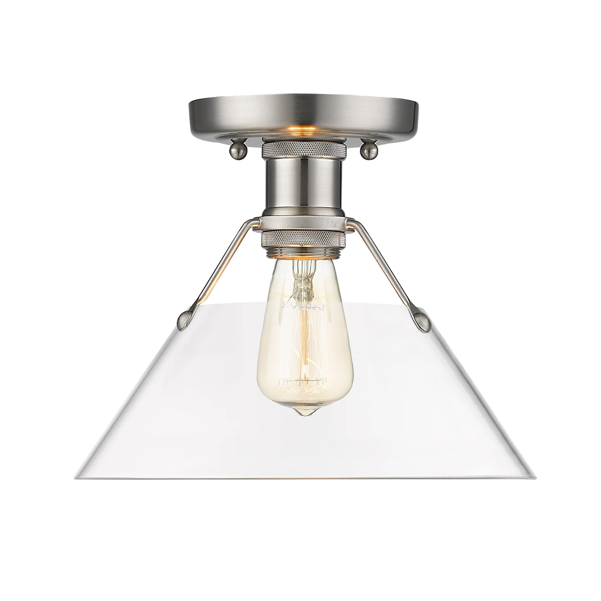 Orwell 1-light Flush Mount in Pewter and Clear Glass - Image 2
