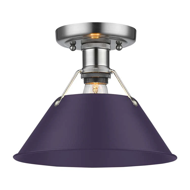 Orwell 1-light Flush Mount in Pewter and Exotic Purple shade