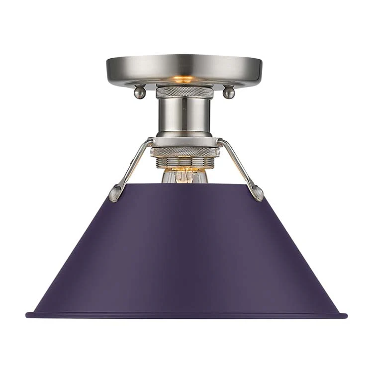 Orwell 1-light Flush Mount in Pewter and Exotic Purple shade - Image 2