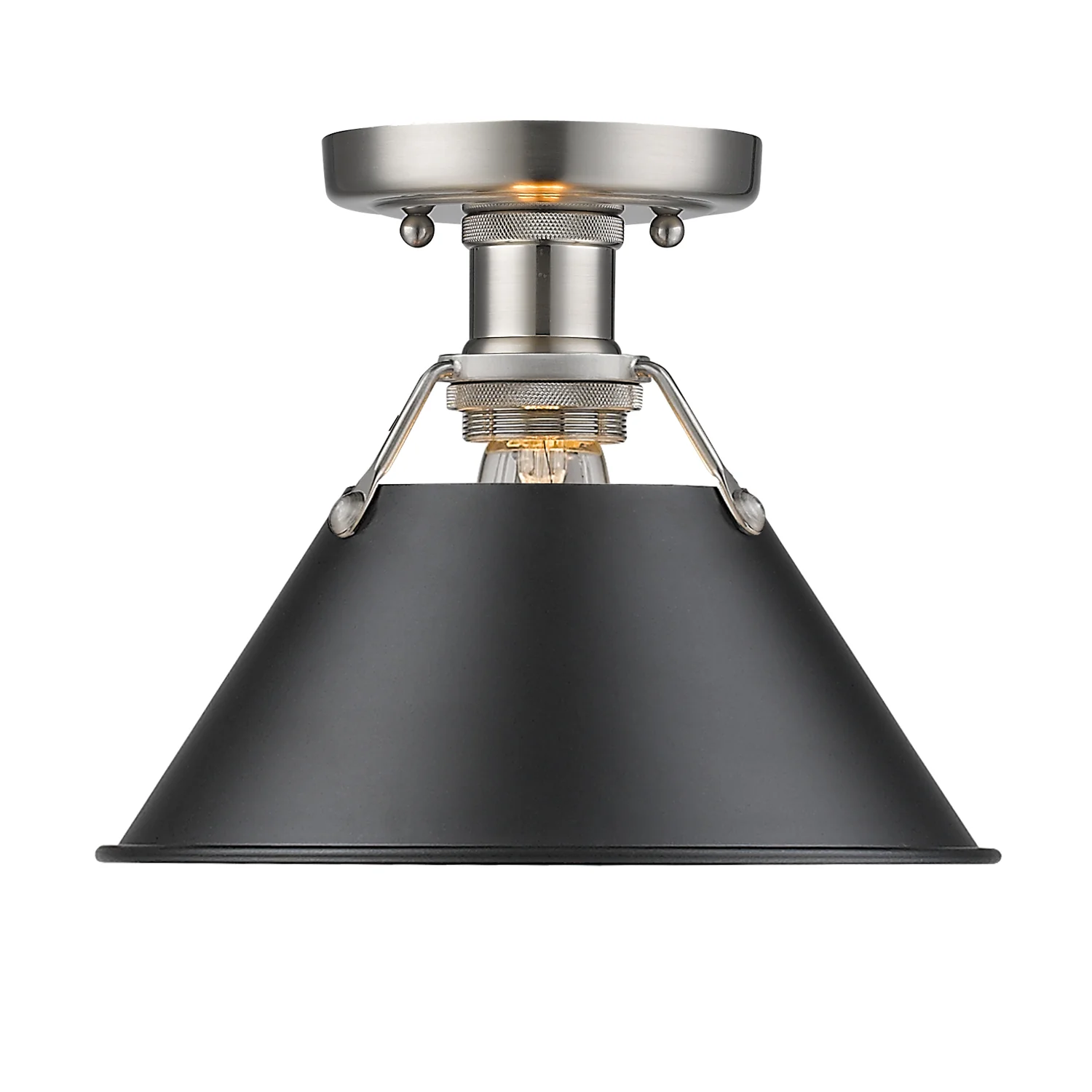 Orwell 1-light Flush Mount in Pewter and Matte Black shade - Image 2