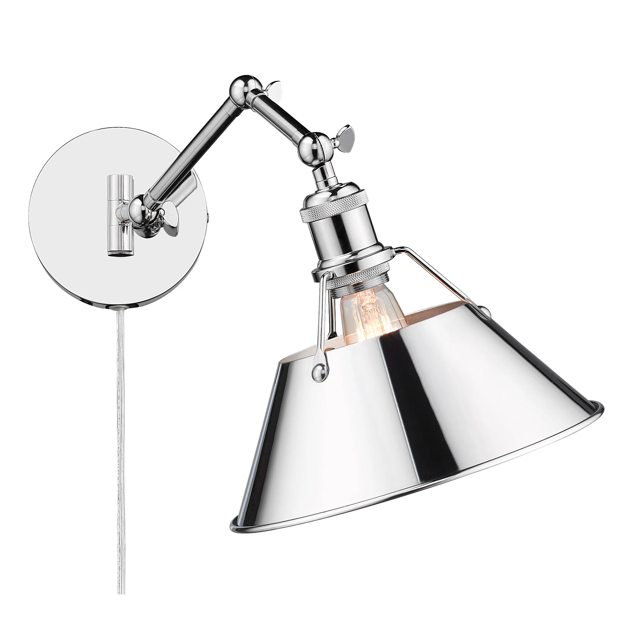 Orwell 1-light Swing Arm Wall Lamp in Chrome - Image 3
