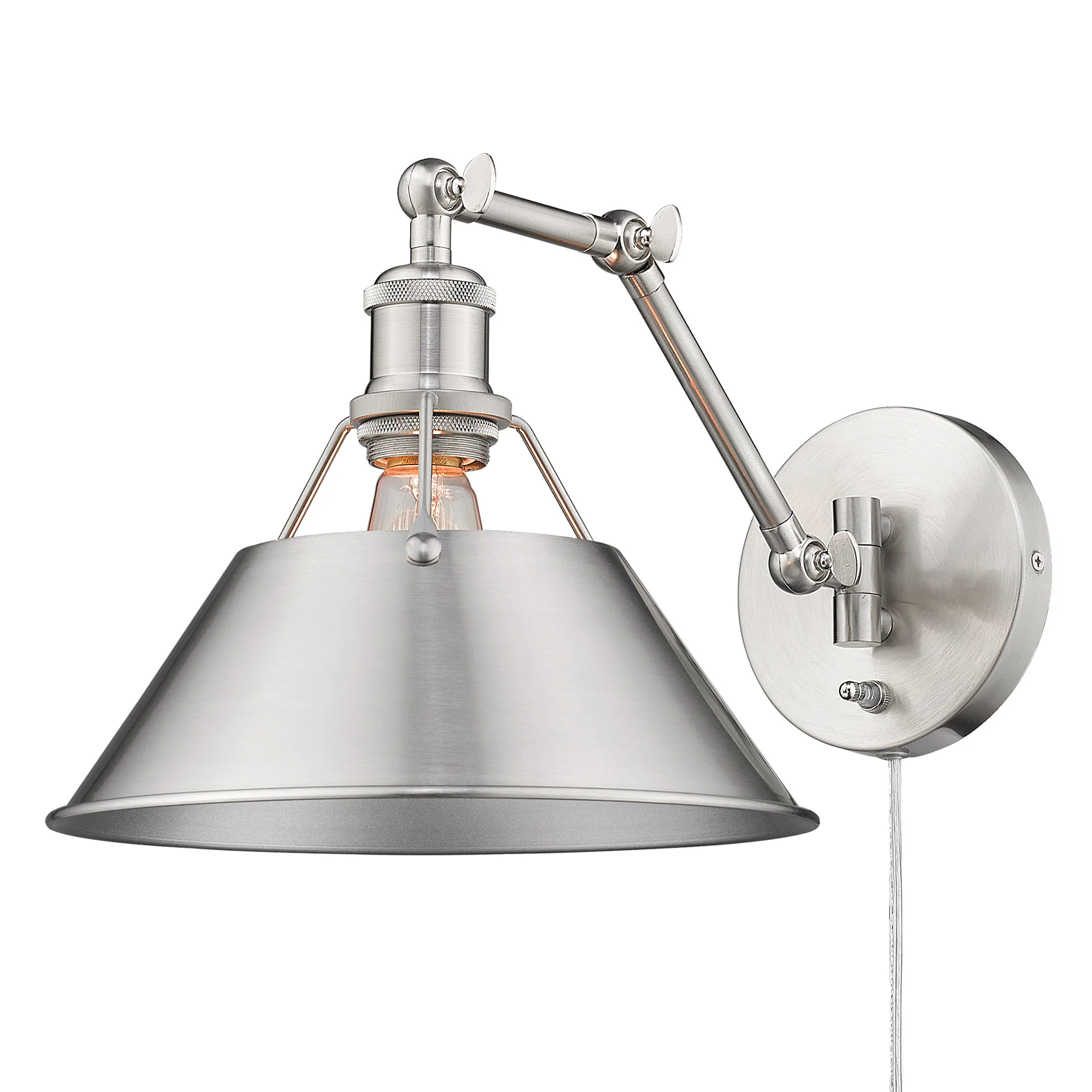 Orwell 1-light Swing Arm Wall Lamp in Pewter