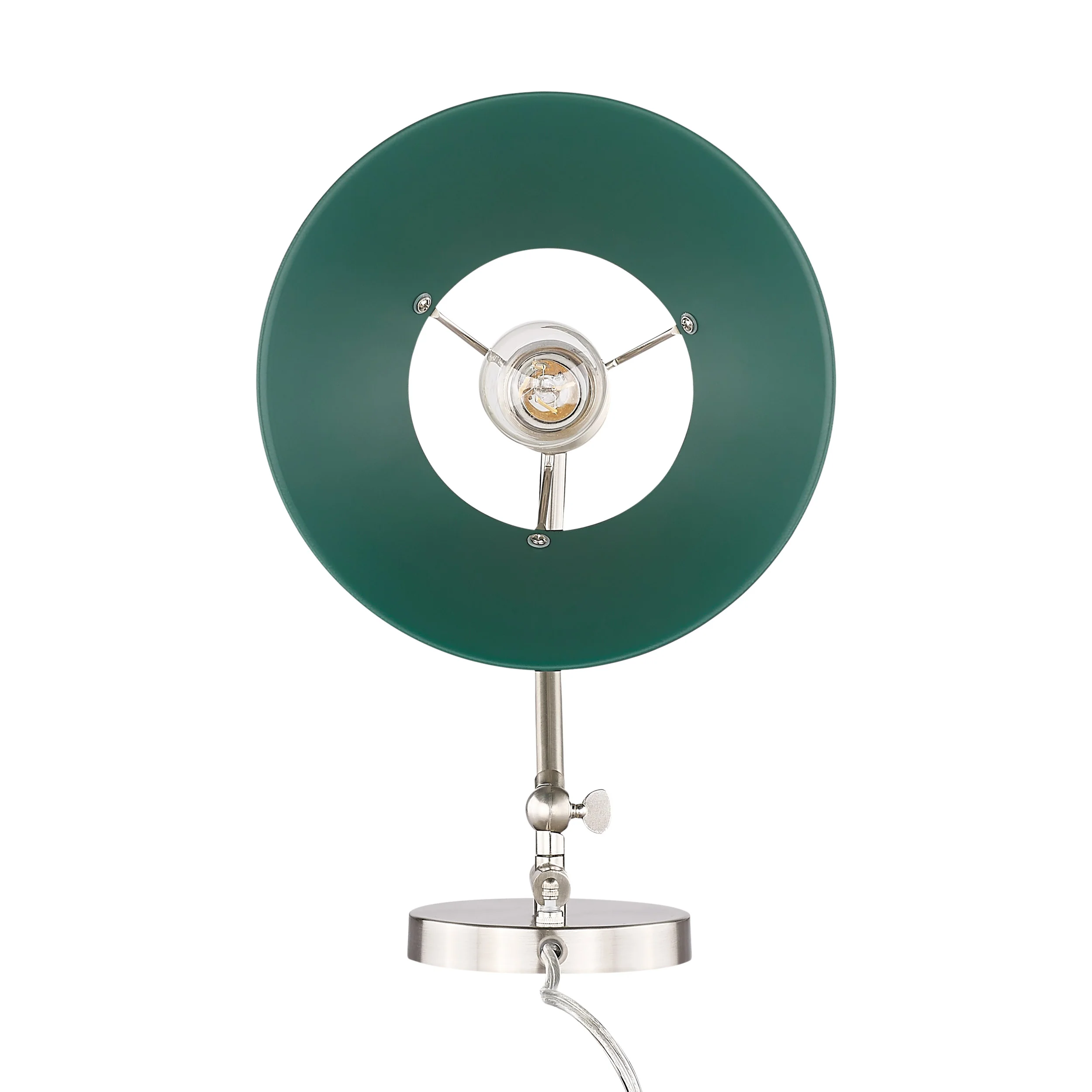 Orwell 1-light Swing Arm Wall Lamp in Pewter and Pine Green shade - Image 3