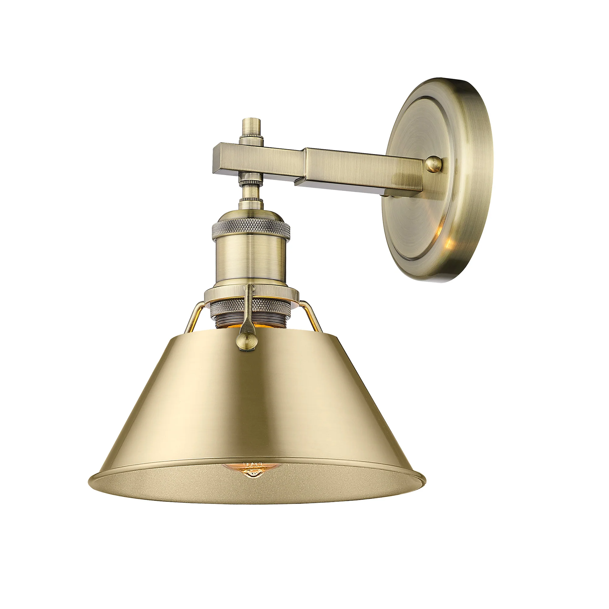 Orwell 1-light Vanity in Aged Brass and Brushed Champagne Brass shade - Image 2