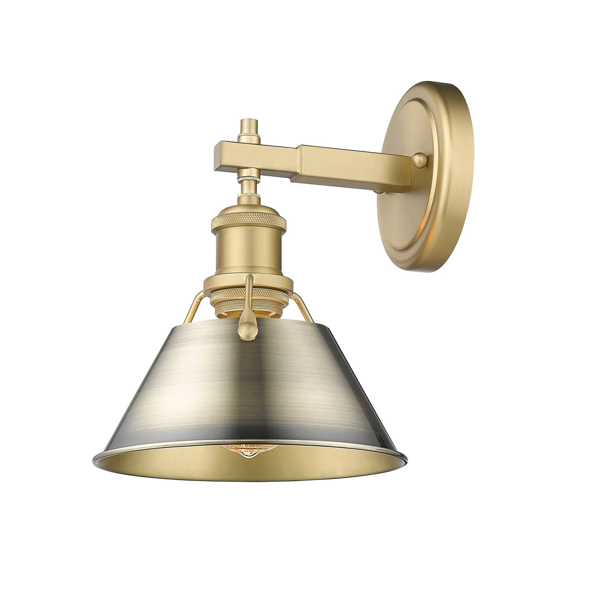 Orwell 1-light Vanity in Brushed Champagne Brass and Aged Brass shade - Image 2