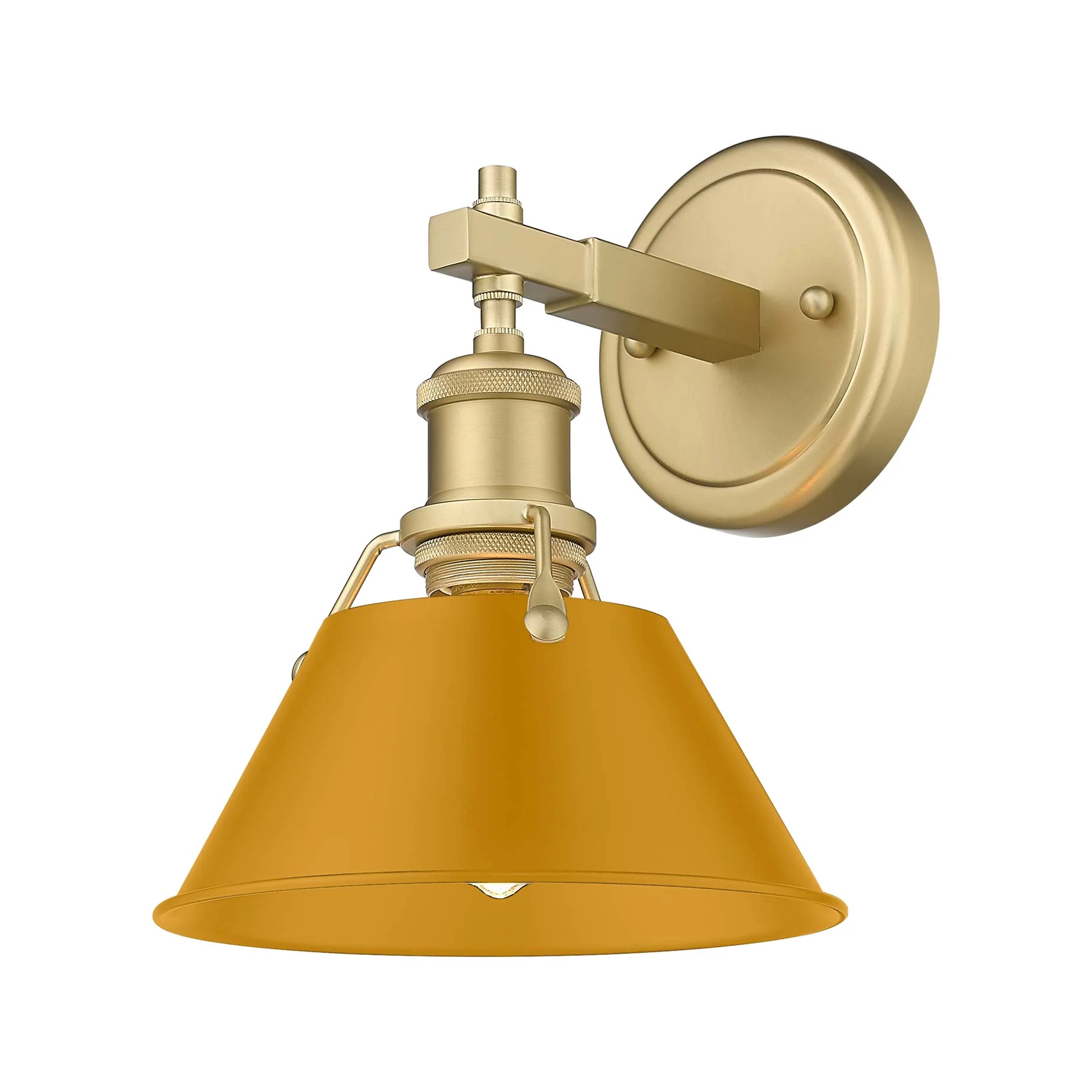 Orwell 1-light Vanity in Brushed Champagne Brass and Auric Yellow shade