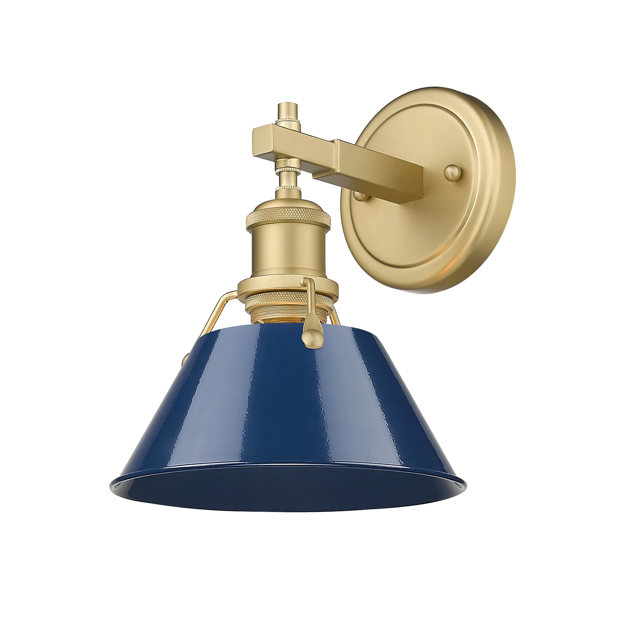 Orwell 1-light Vanity in Brushed Champagne Brass and Navy Blue shade